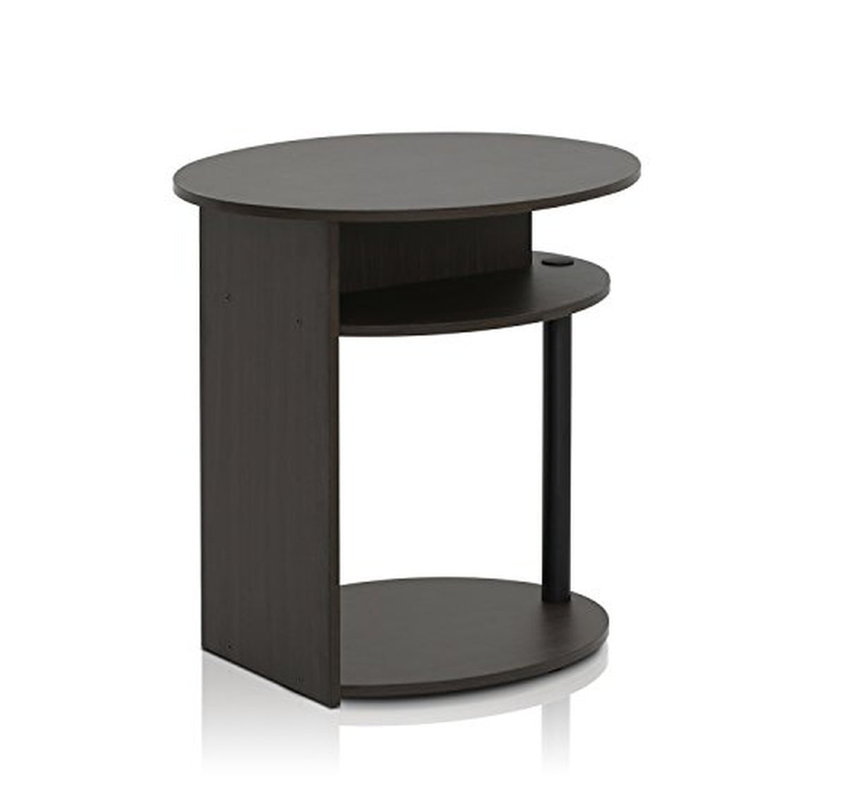 Oval 2-Tier Wood End Table