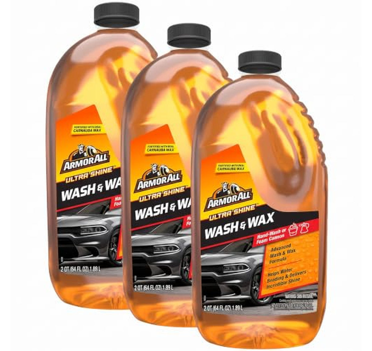 3 Pack Armor All Ultra Shine Car Wash Wax 64oz