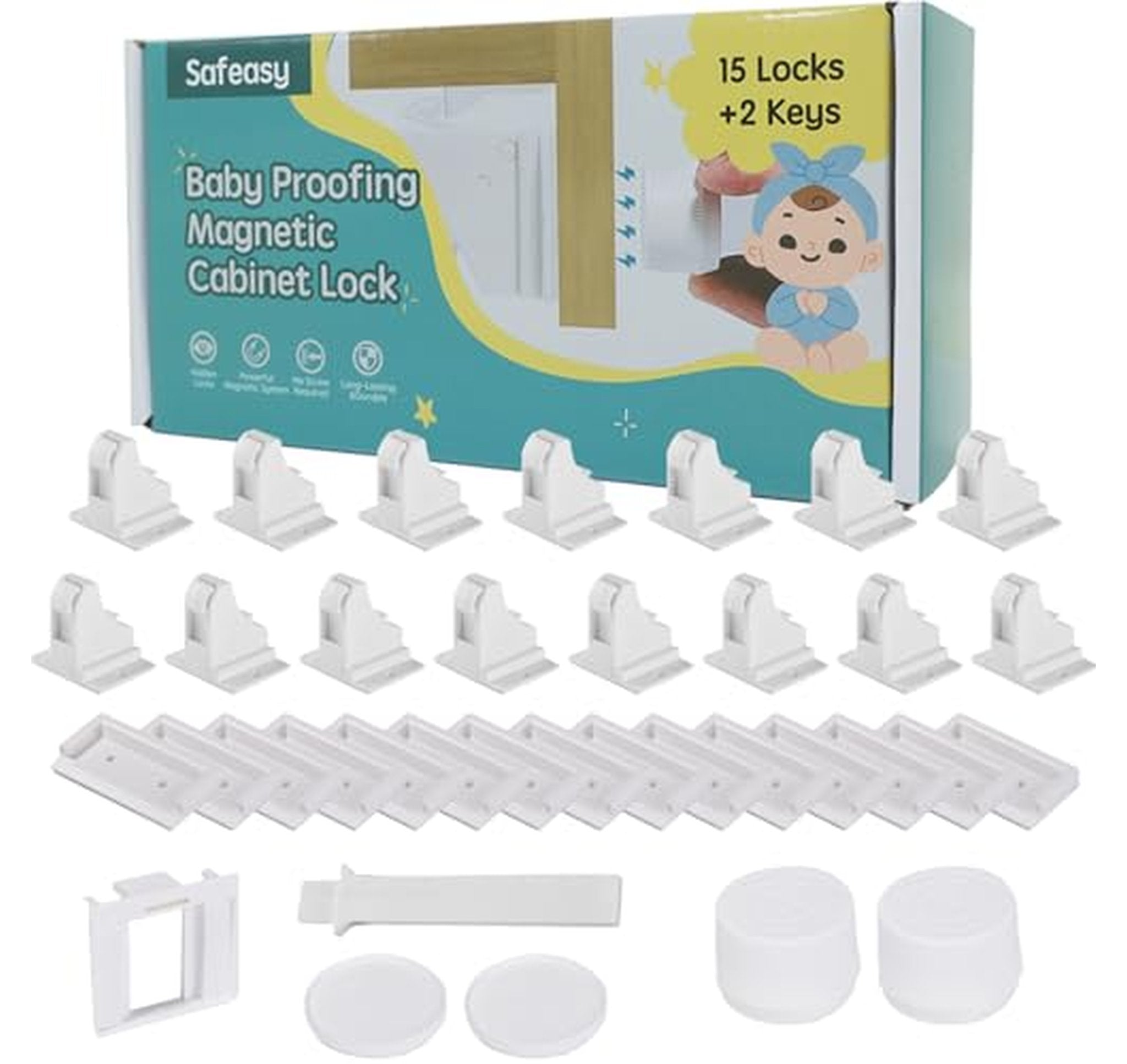 15 Pack Magnetic Baby Safety Cabinet Locks