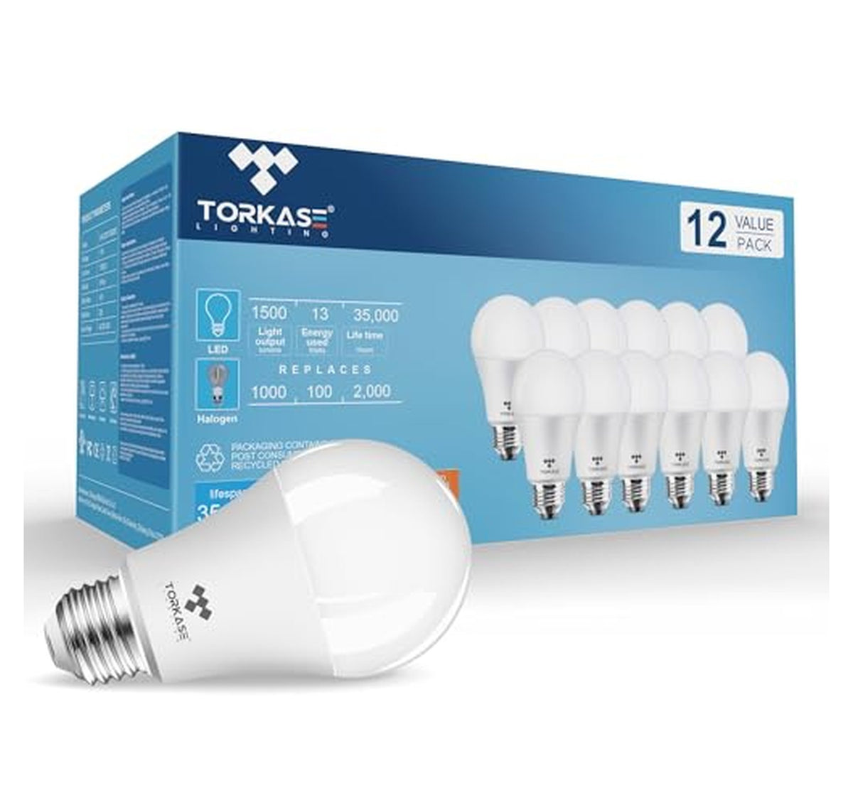 12 Pack 100W Equivalent LED Light Bulbs