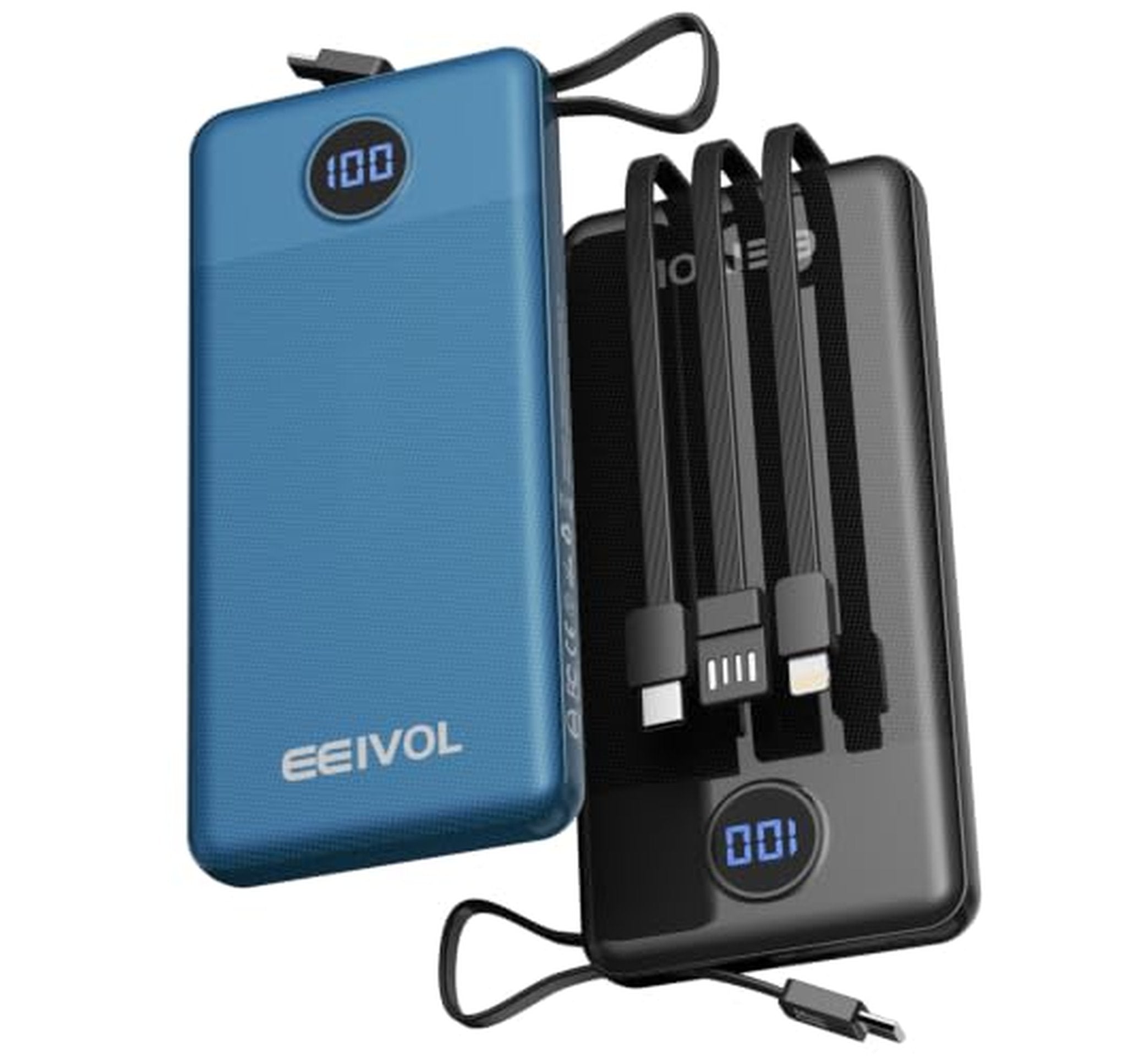 2 Pack 10000mAh Slim Portable Charger Power Bank