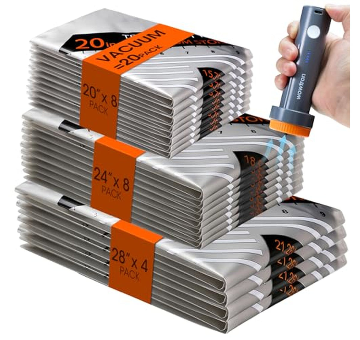 20 Pack Vacuum Storage Bags with Rechargeable Pump