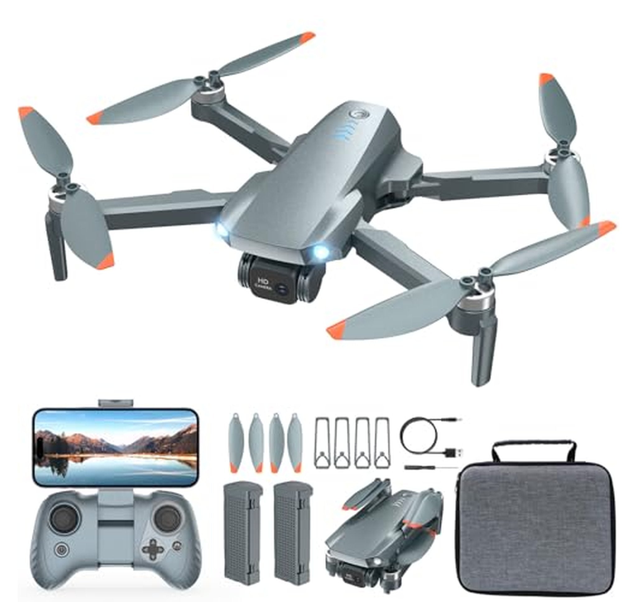 1080p FPV Foldable Drone with Camera, 2 Batteries