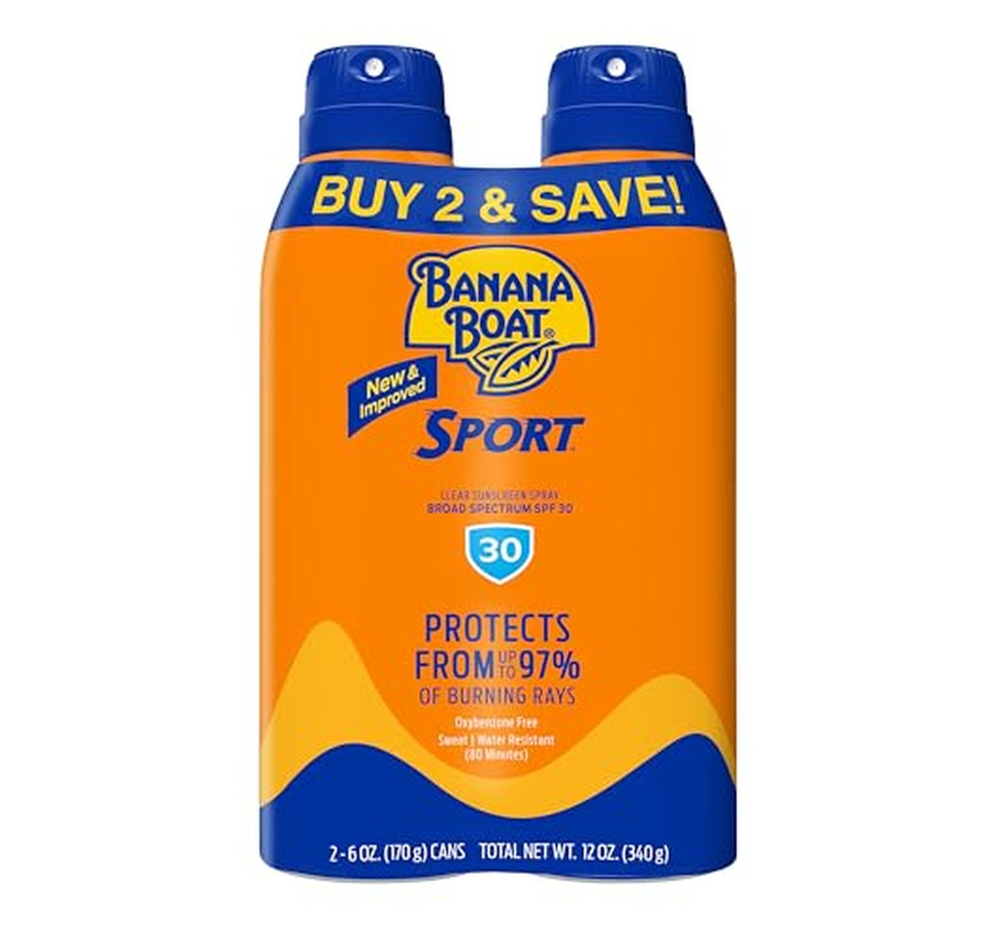 2 Pack Banana Boat Sport Ultra SPF 30 Sunscreen Spray