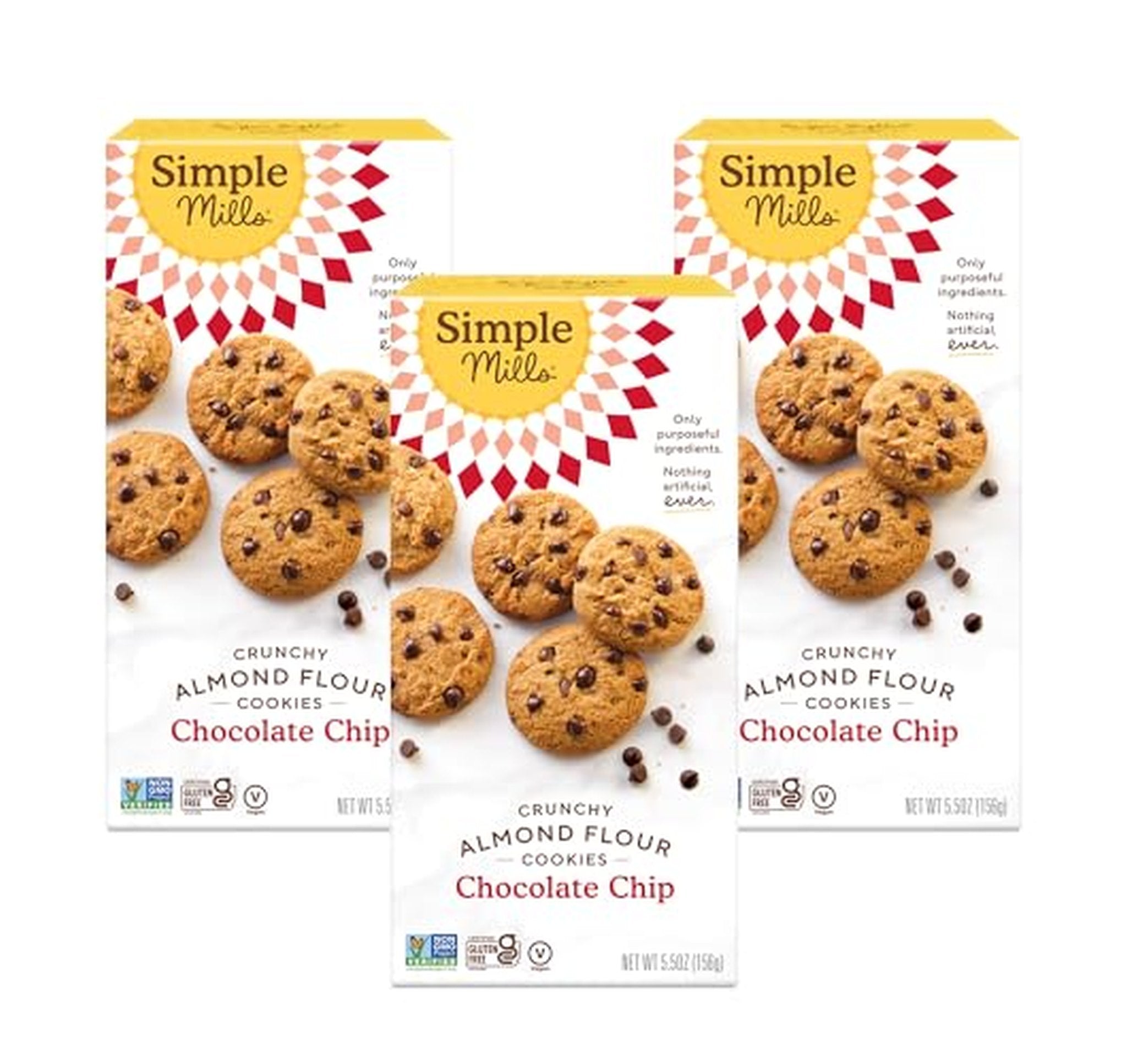 3 Pack Simple Mills Gluten Free Chocolate Chip Cookies