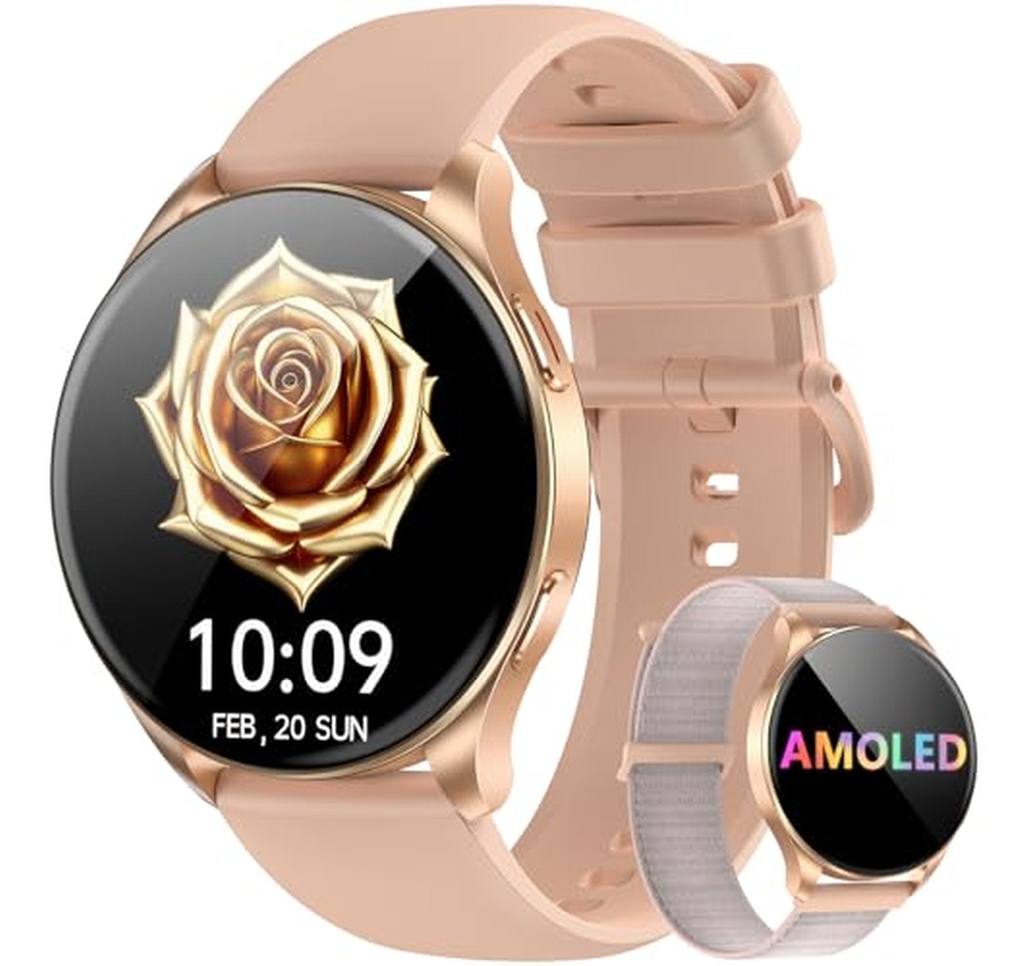 AMOLED Bluetooth Calling Fitness Smartwatch with Health Tracking