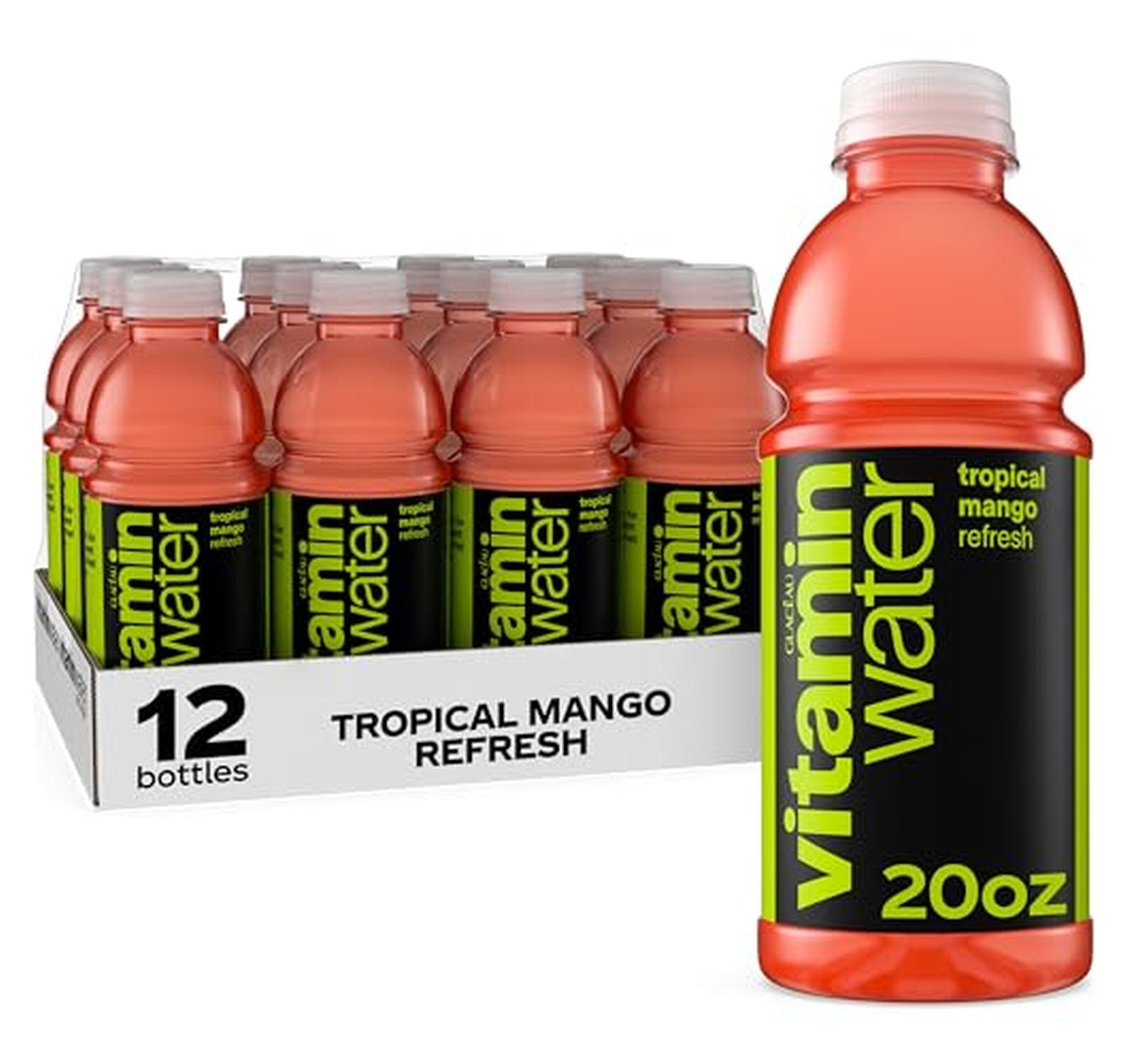 12 Pack vitaminwater Refresh Tropical Mango Drink Bottles