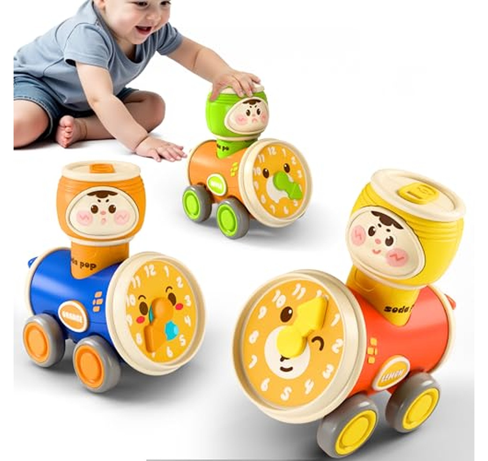 Friction Baby Push Car Toy Set for Toddlers