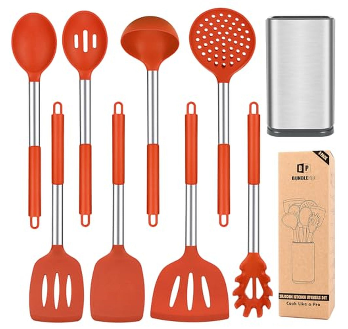 8 Piece Silicone Kitchen Cooking Utensils Set