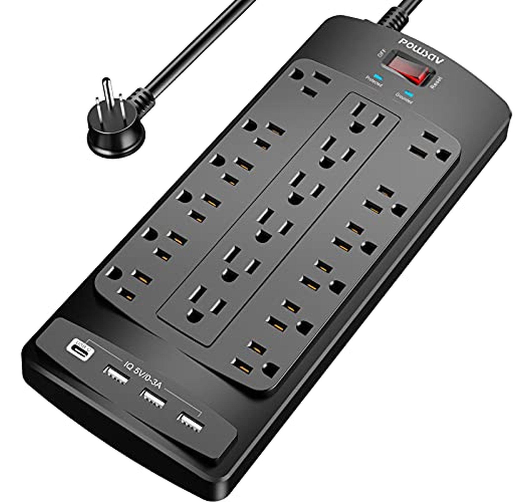 18 Outlet Surge Protector Power Strip with USB