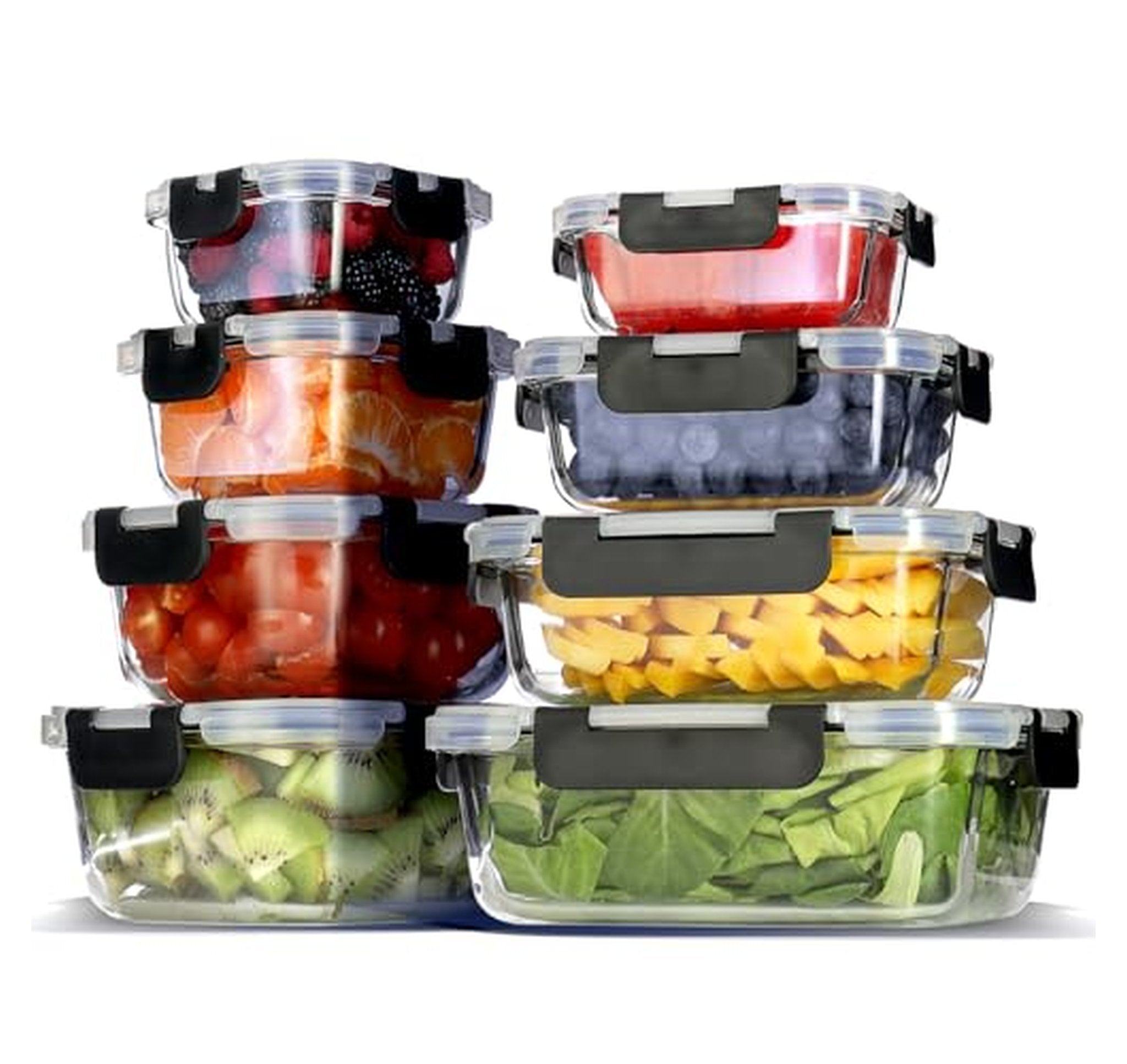16 Pack Glass Food Storage Containers with Lids