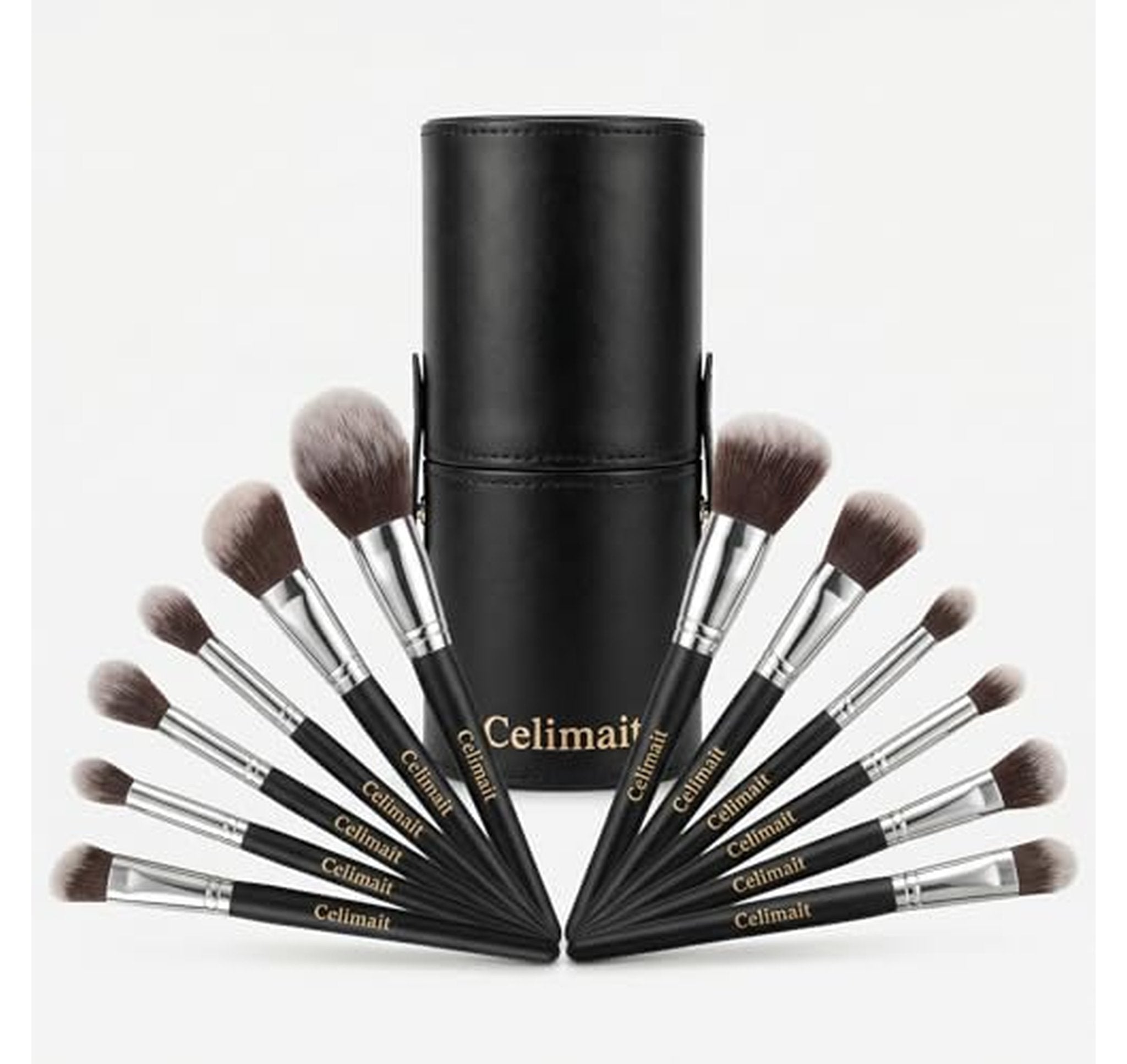 12 Piece Makeup Brush Set with Travel Case