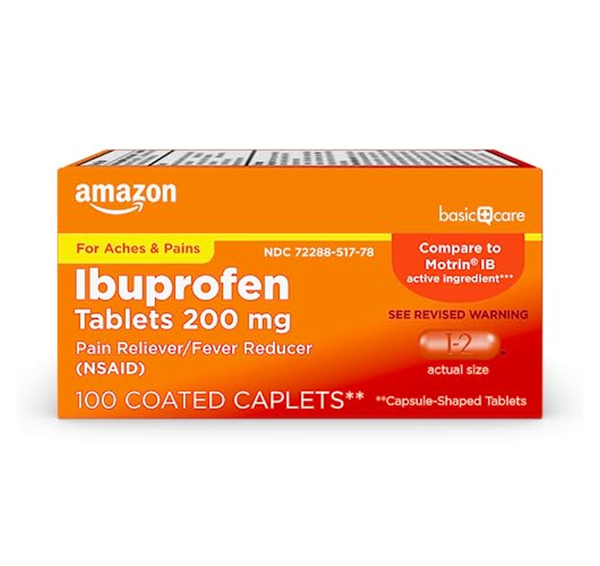 100 Count Ibuprofen 200mg Pain Reliever Tablets