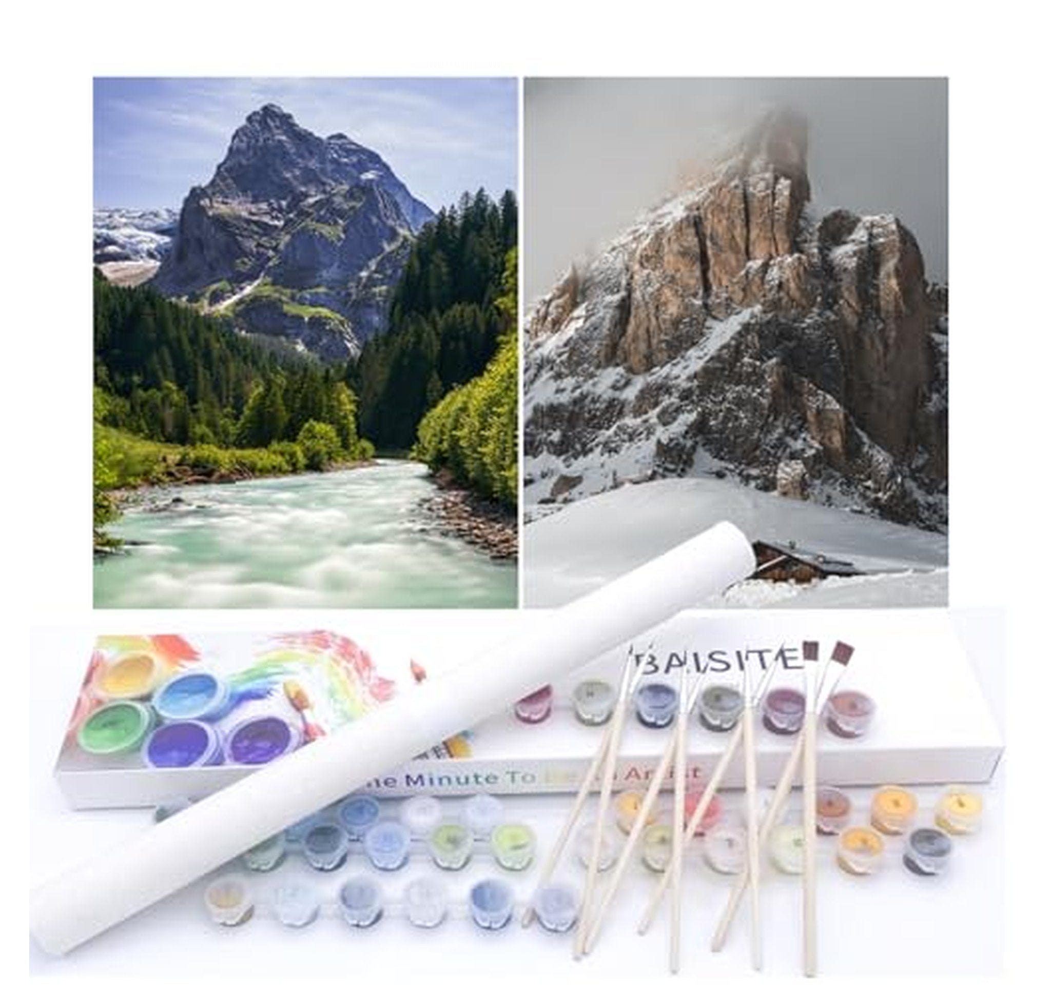 2 Pack Paint by Numbers Kit for Adults Beginners