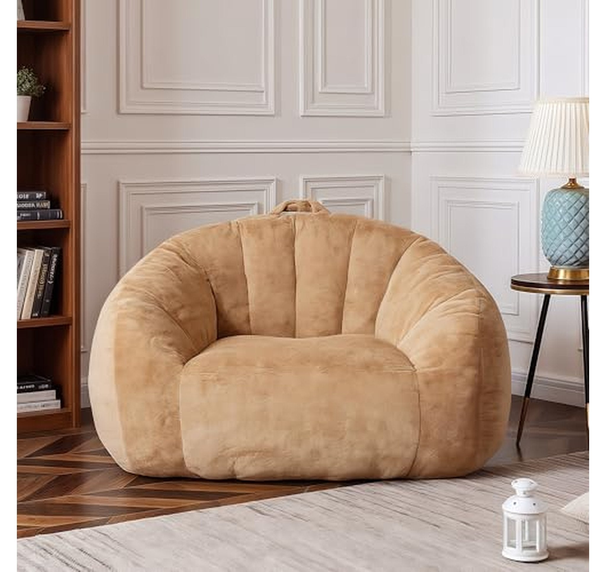 Plush Ergonomic Bean Bag Chair Lounger for Adults