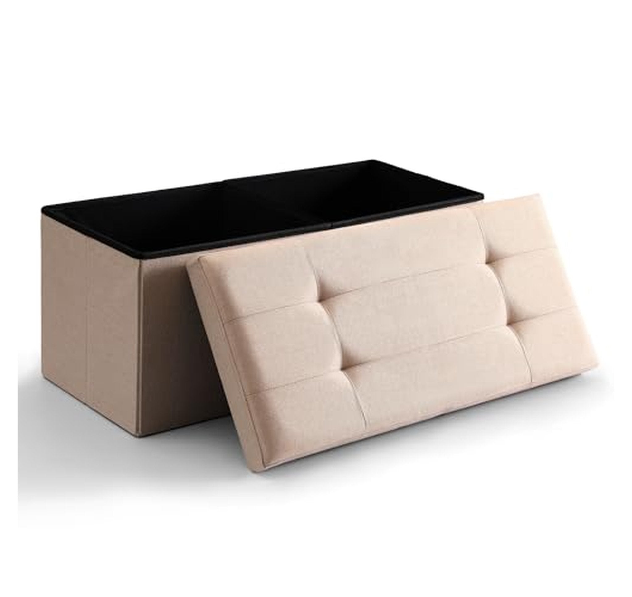 75L Foldable Storage Ottoman Bench with Lid