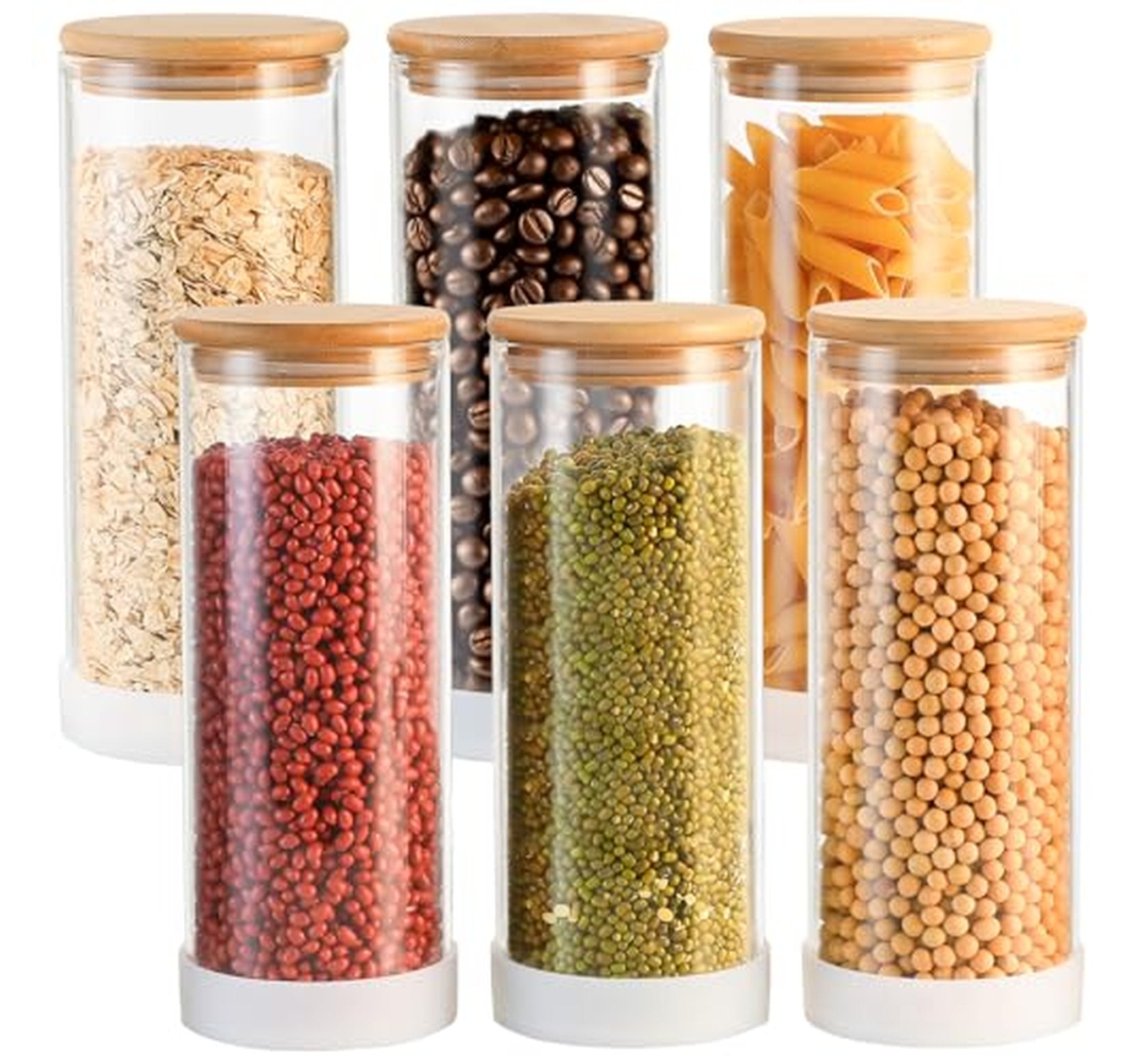 6 Pack 34oz Glass Pantry Storage Jars