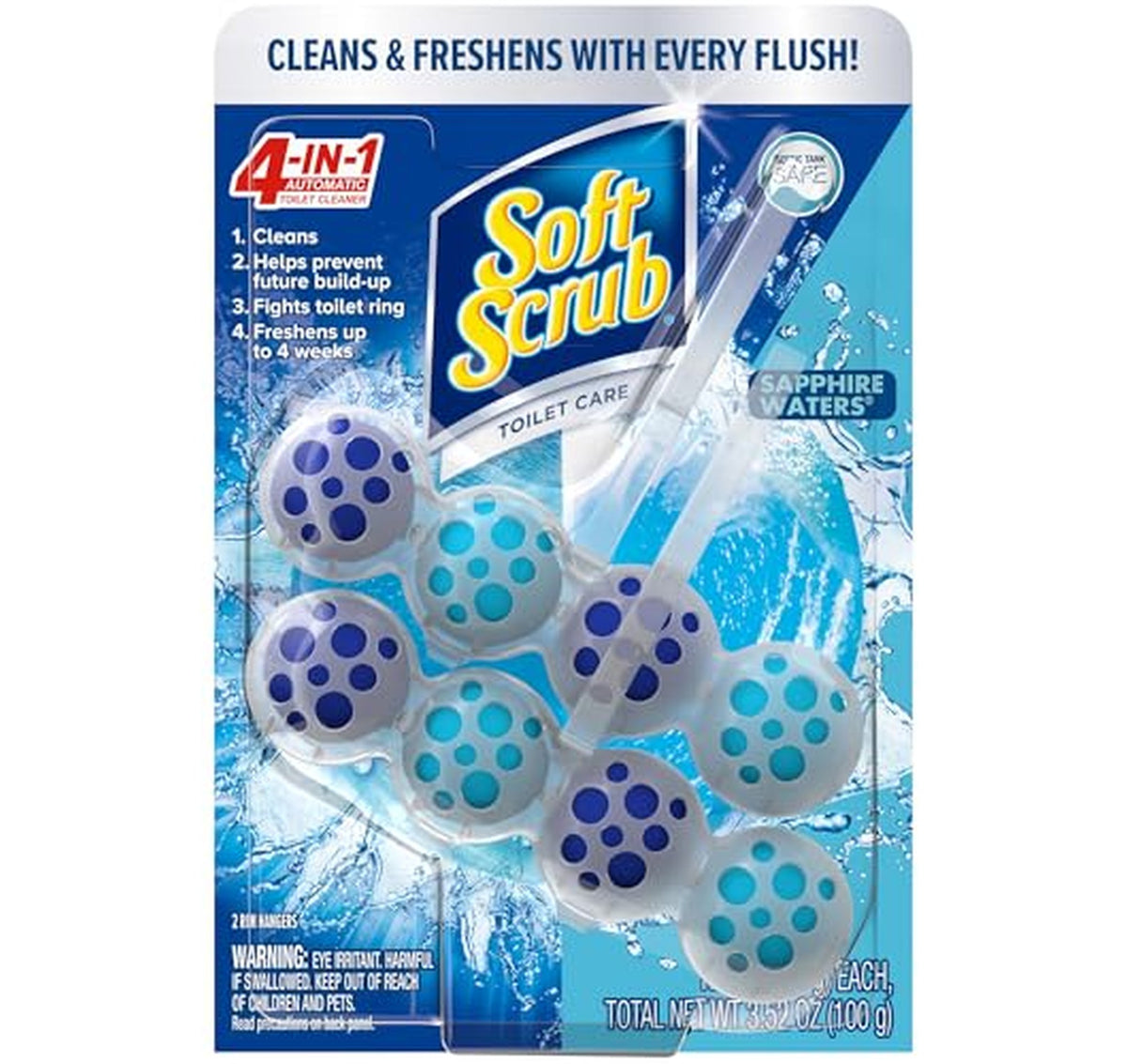 2 Pack Soft Scrub 4-in-1 Toilet Bowl Cleaner