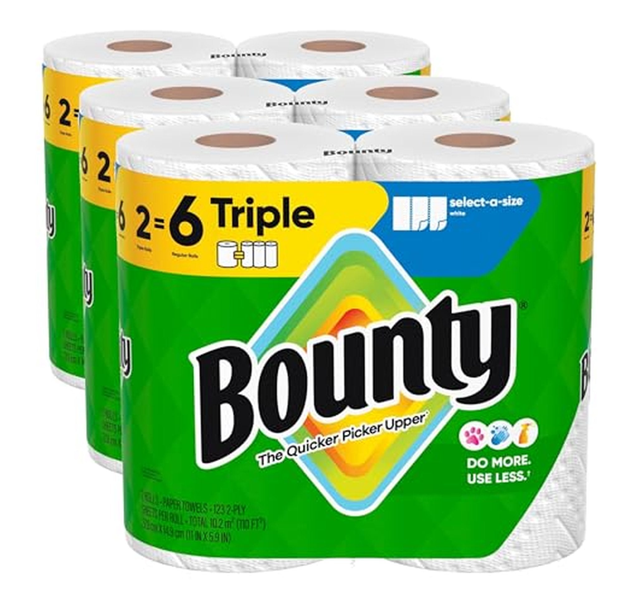 6 Pack Bounty Select-A-Size Triple Roll Paper Towels