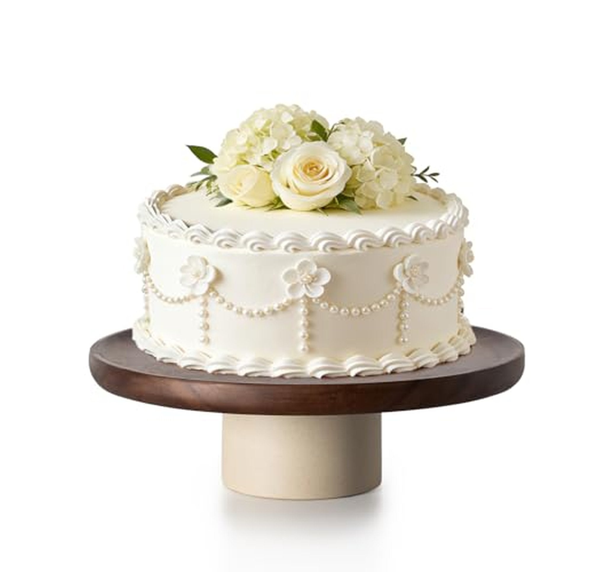 Rustic Acacia Wood 11-Inch Cake Stand Pedestal