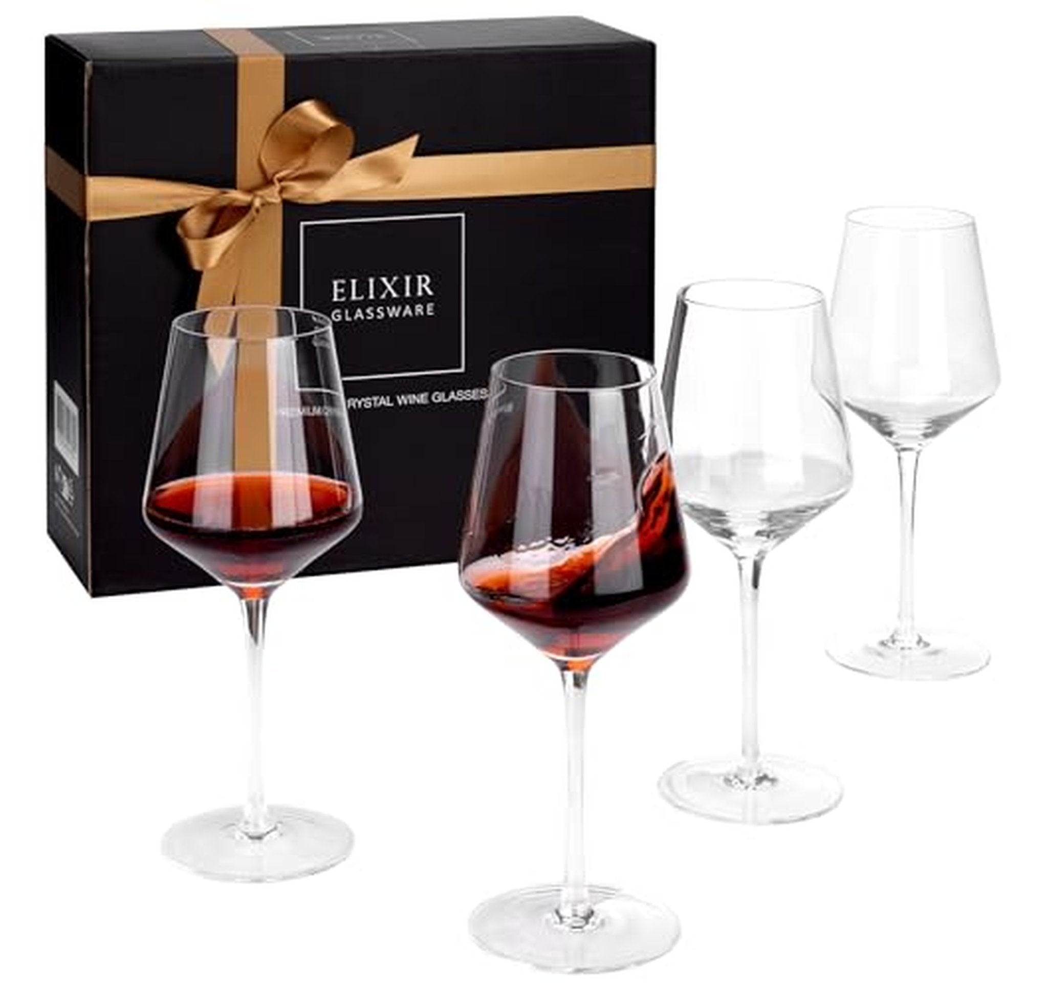 4 Pack Crystal Red Wine Glasses Set