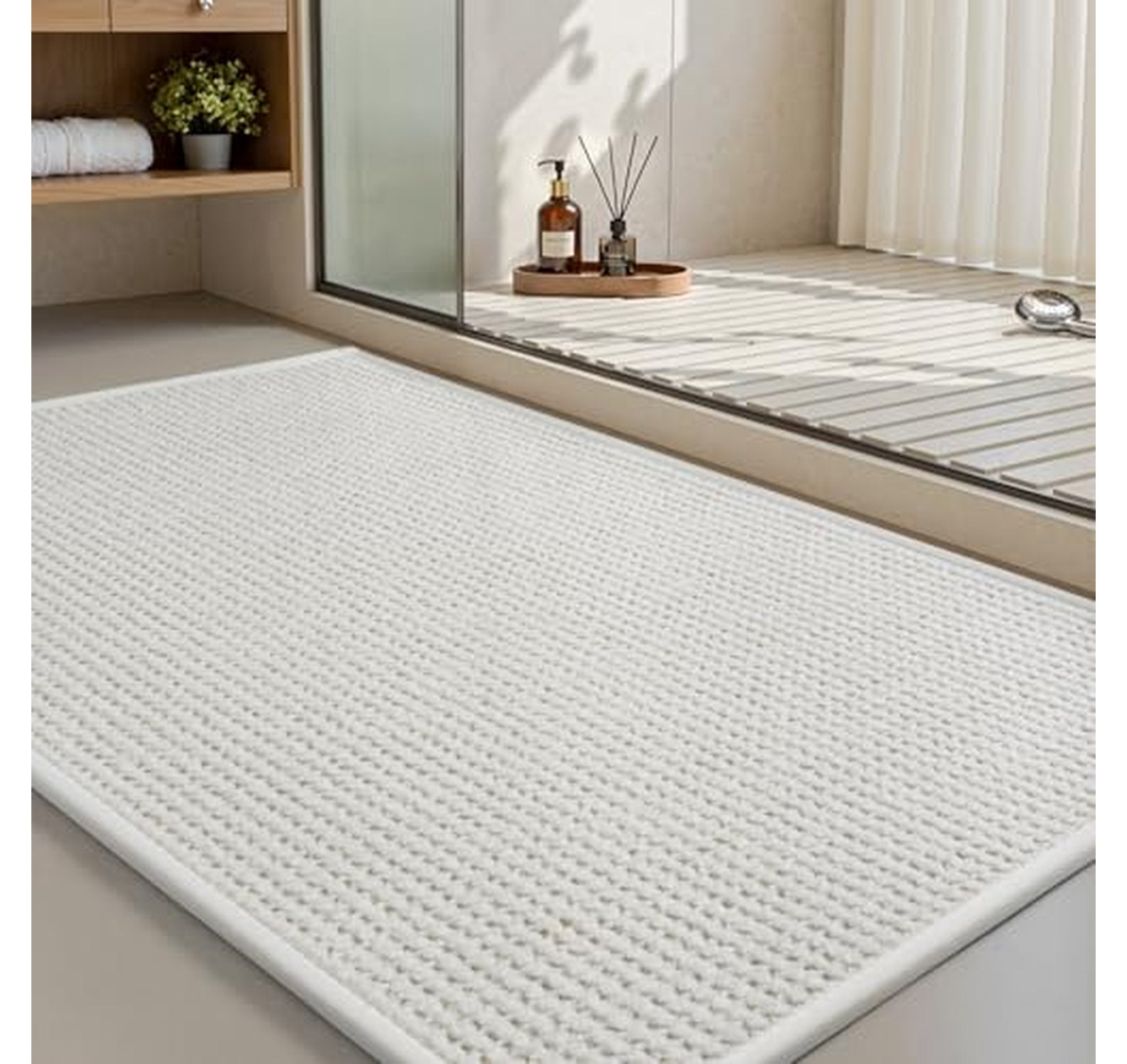 Ultra Thin Non Slip Quick Dry Chenille Bath Mat
