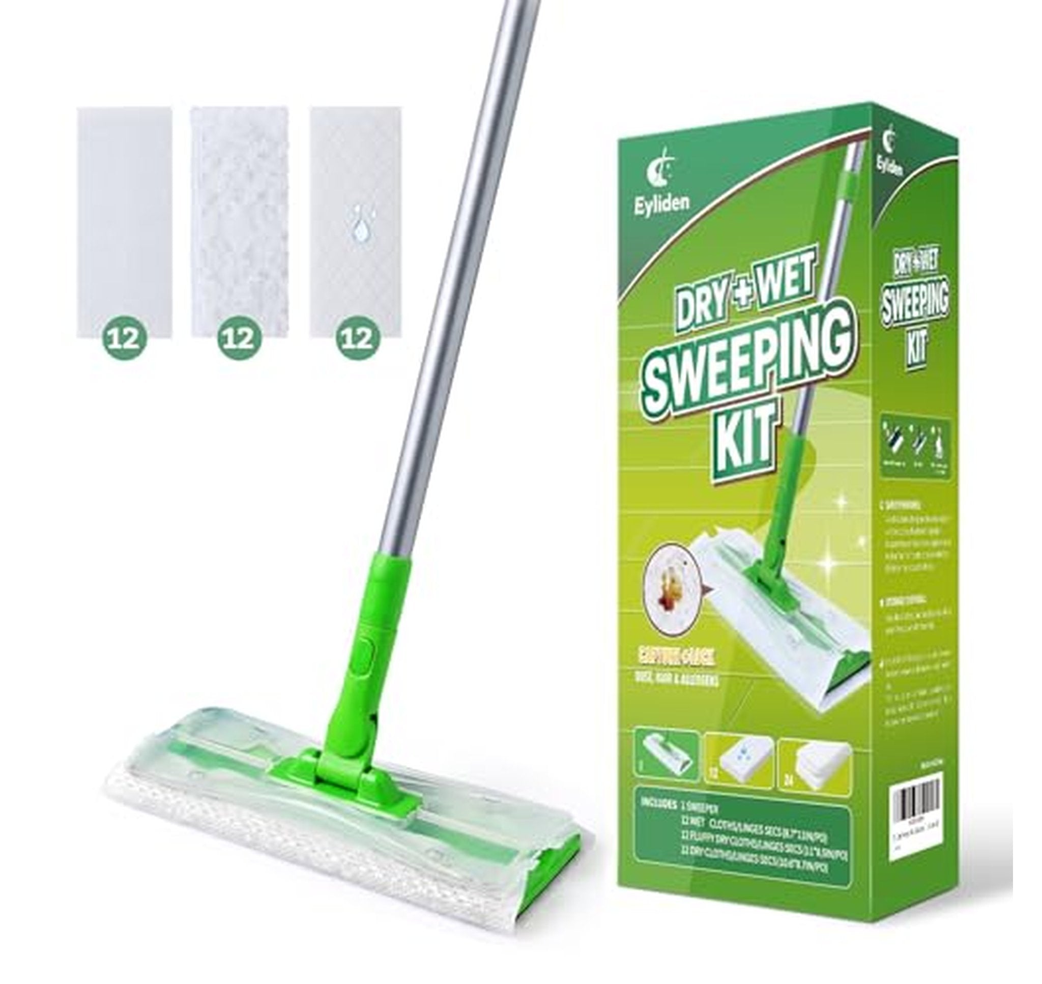 Sweeper Mop with 36 Disposable Dry and Wet Refills