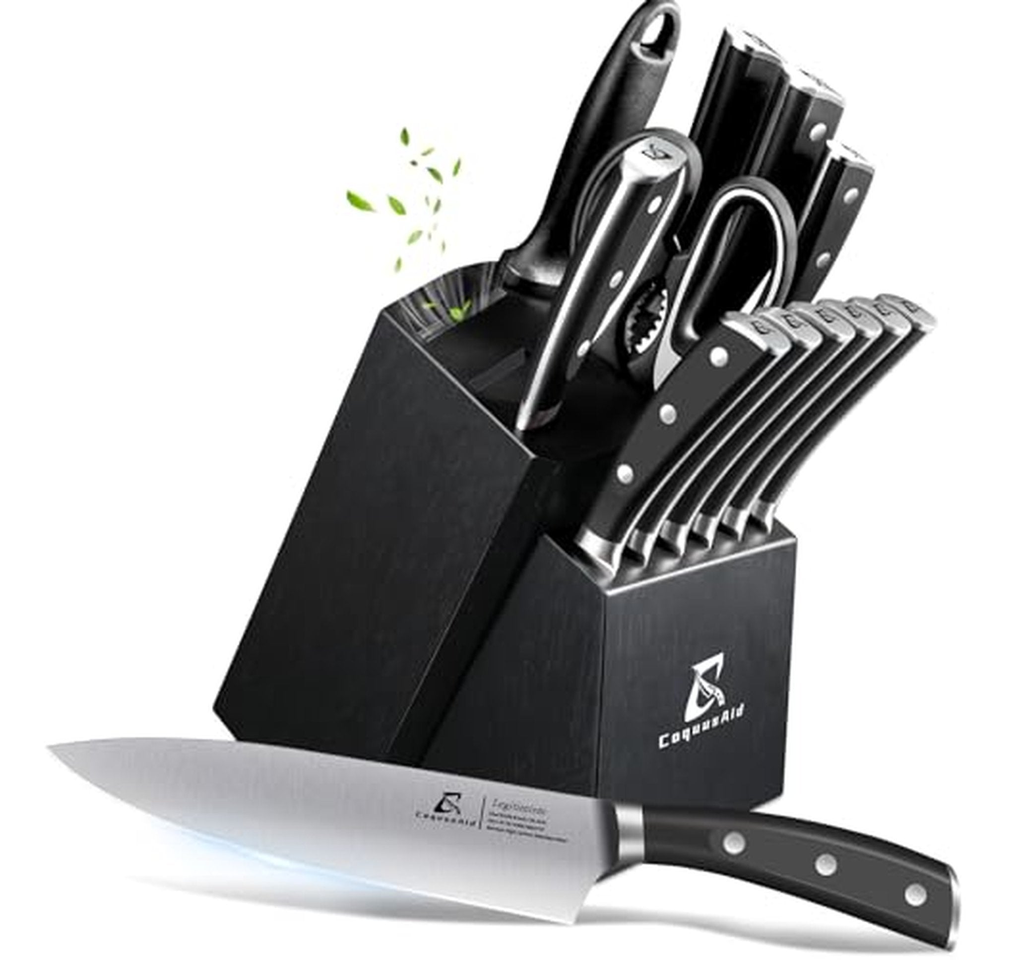 15 Piece Stainless Steel Kitchen Knife Block Set