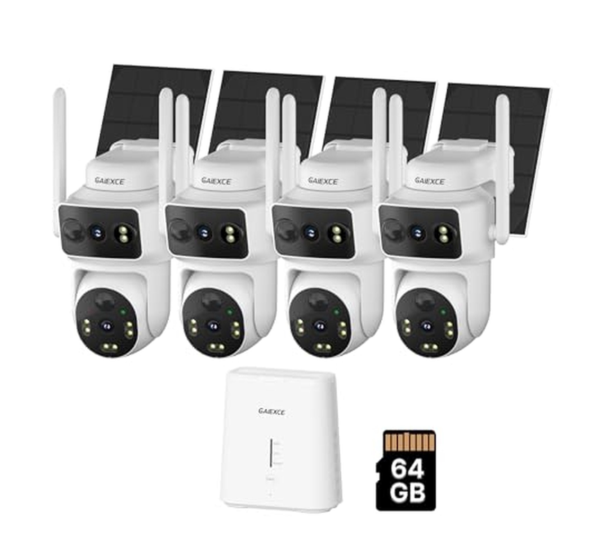 Solar Dual Lens Wireless Outdoor Security Camera System