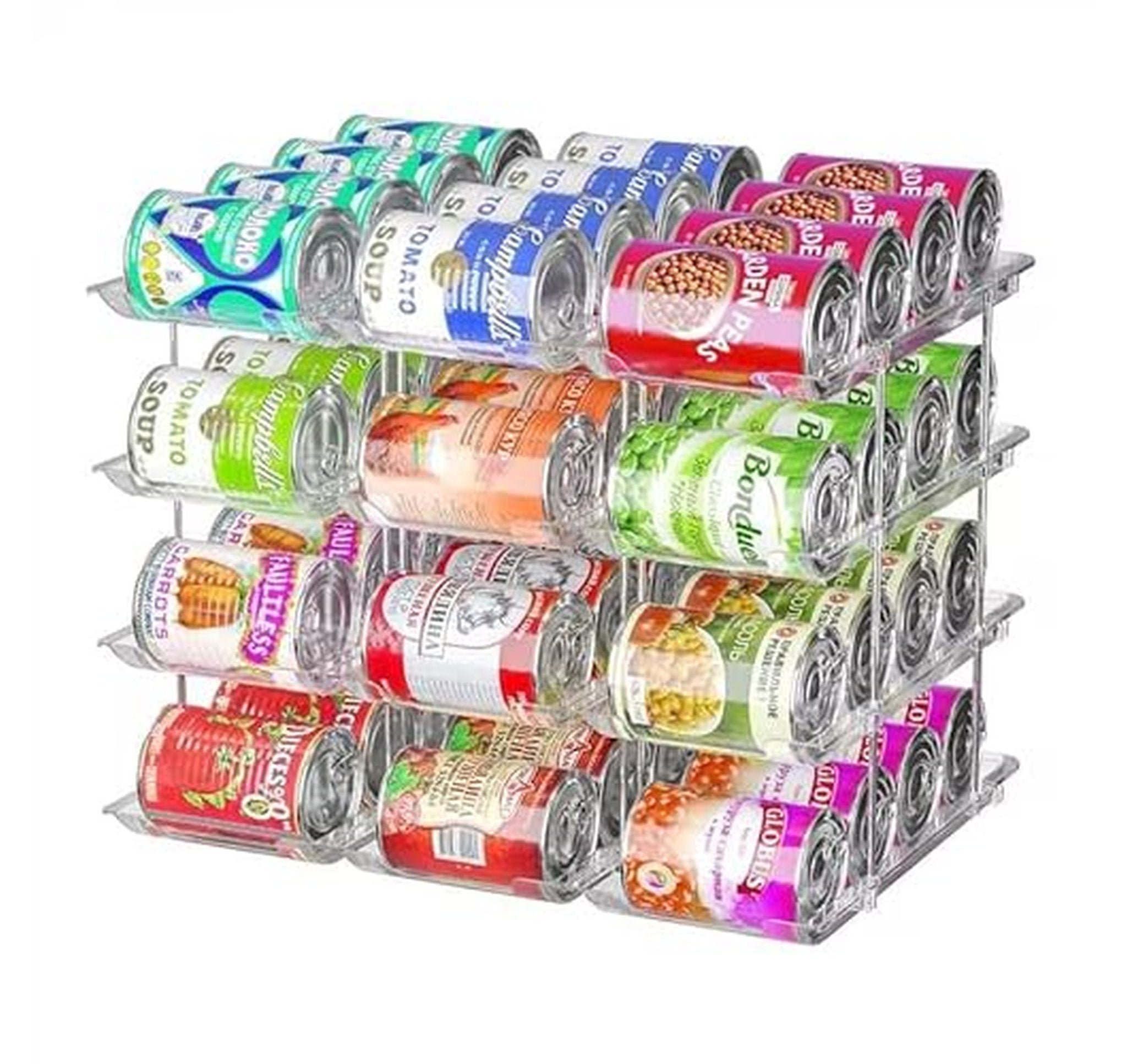 3 Pack Rolling Can Organizer Rack for Pantry Fridge