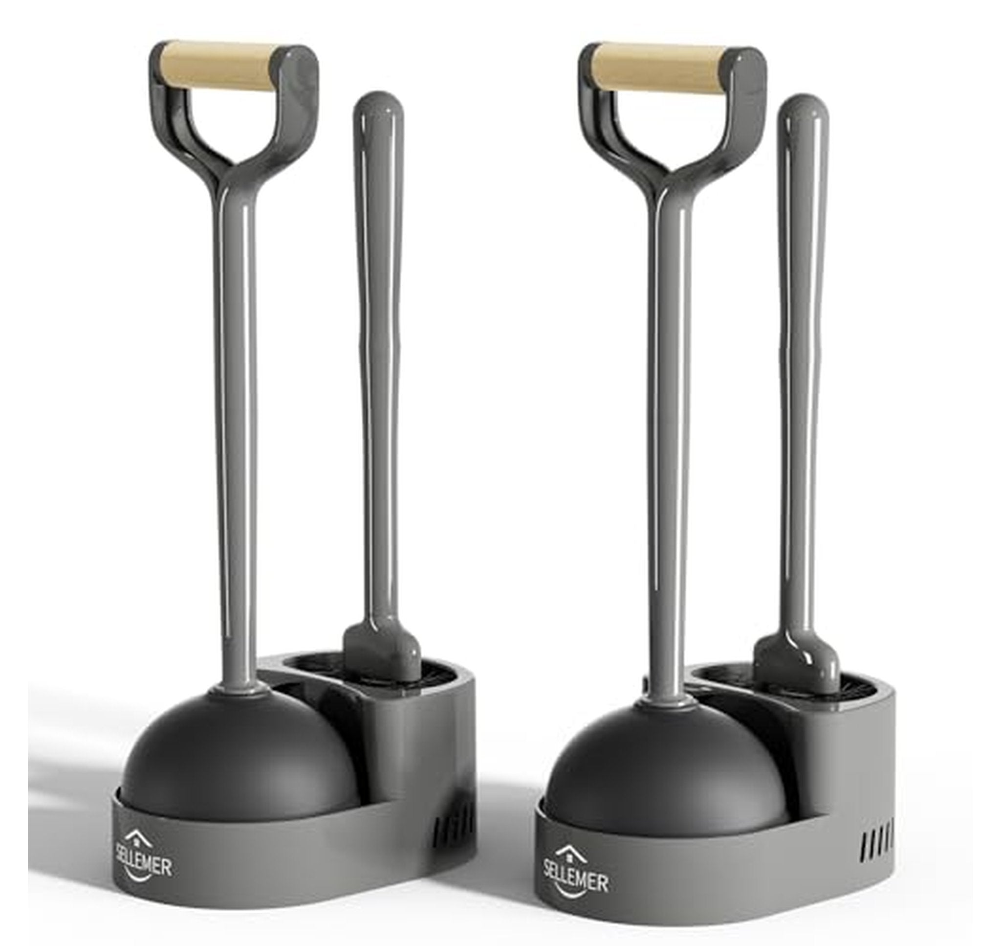 2 Pack Toilet Brush and Plunger Set