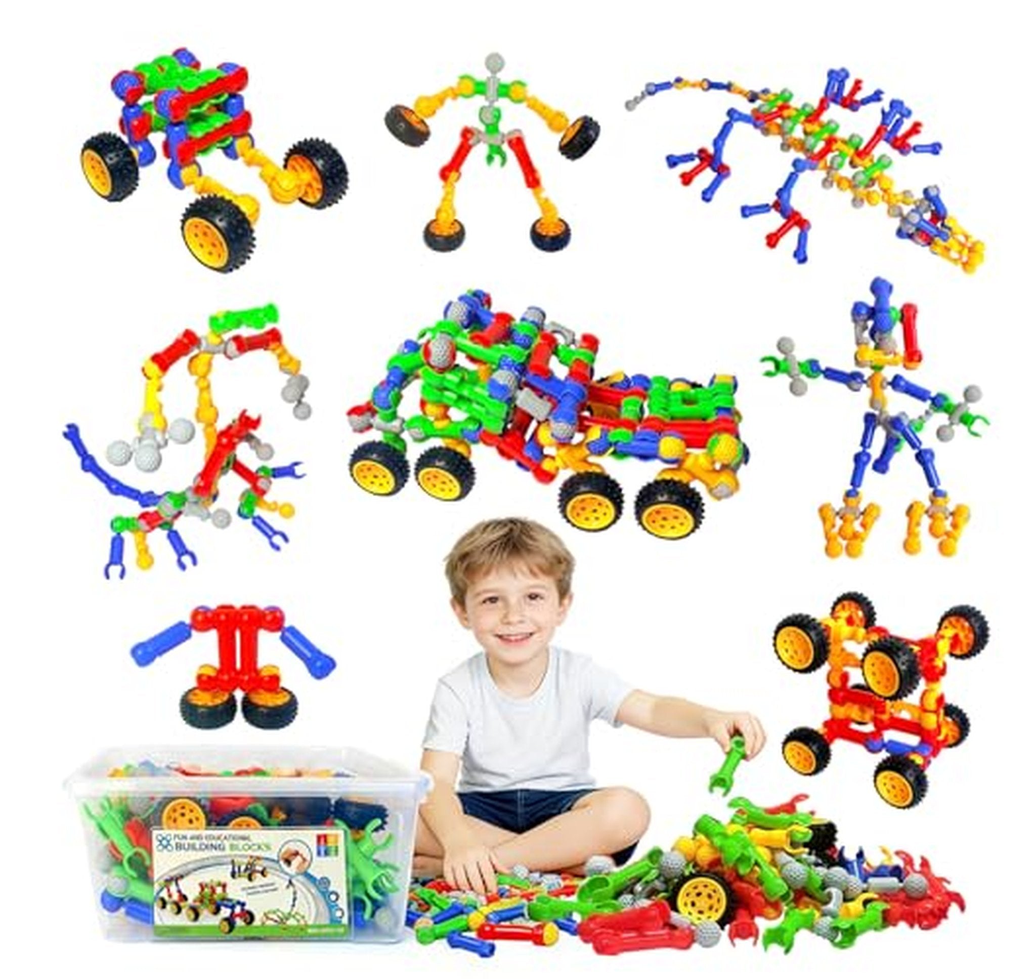 170 Piece STEM Building Blocks Construction Set