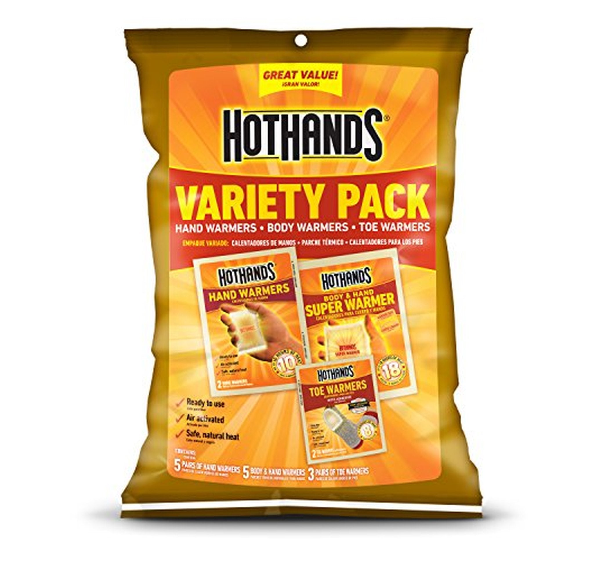 HotHands Toe Hand Body Warmer Variety Pack