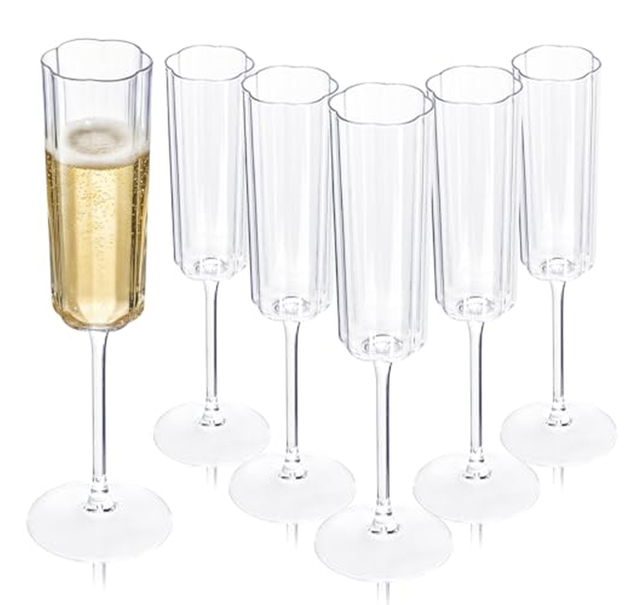 24 Pack 6oz Plastic Champagne Flutes