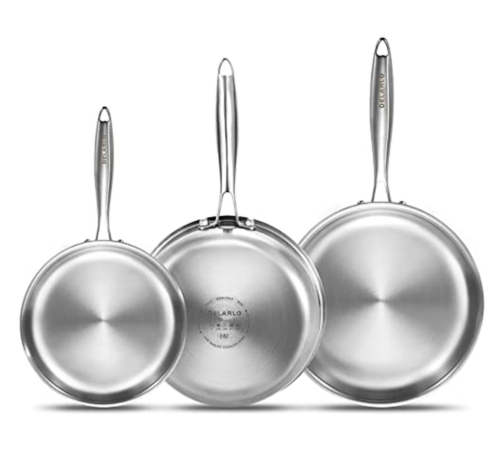 3 Pack Tri-Ply Stainless Steel Frying Pan Set