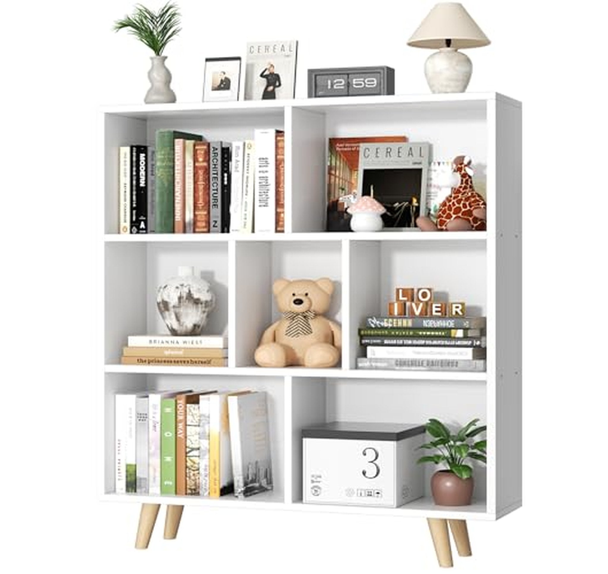 3 Tier Mid-Century Cube Storage Bookcase Organizer