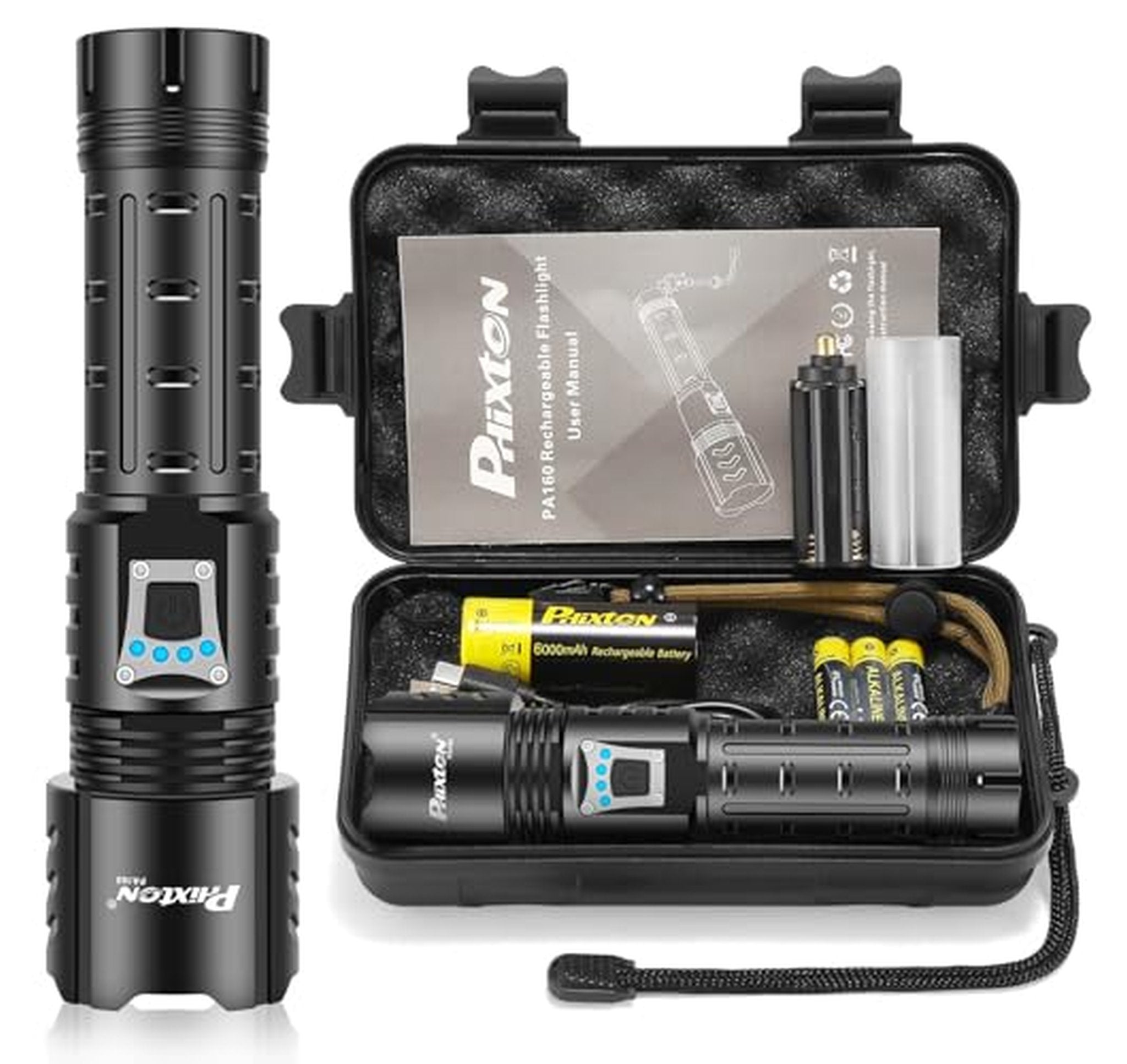 Rechargeable High Lumen Zoomable LED Flashlight