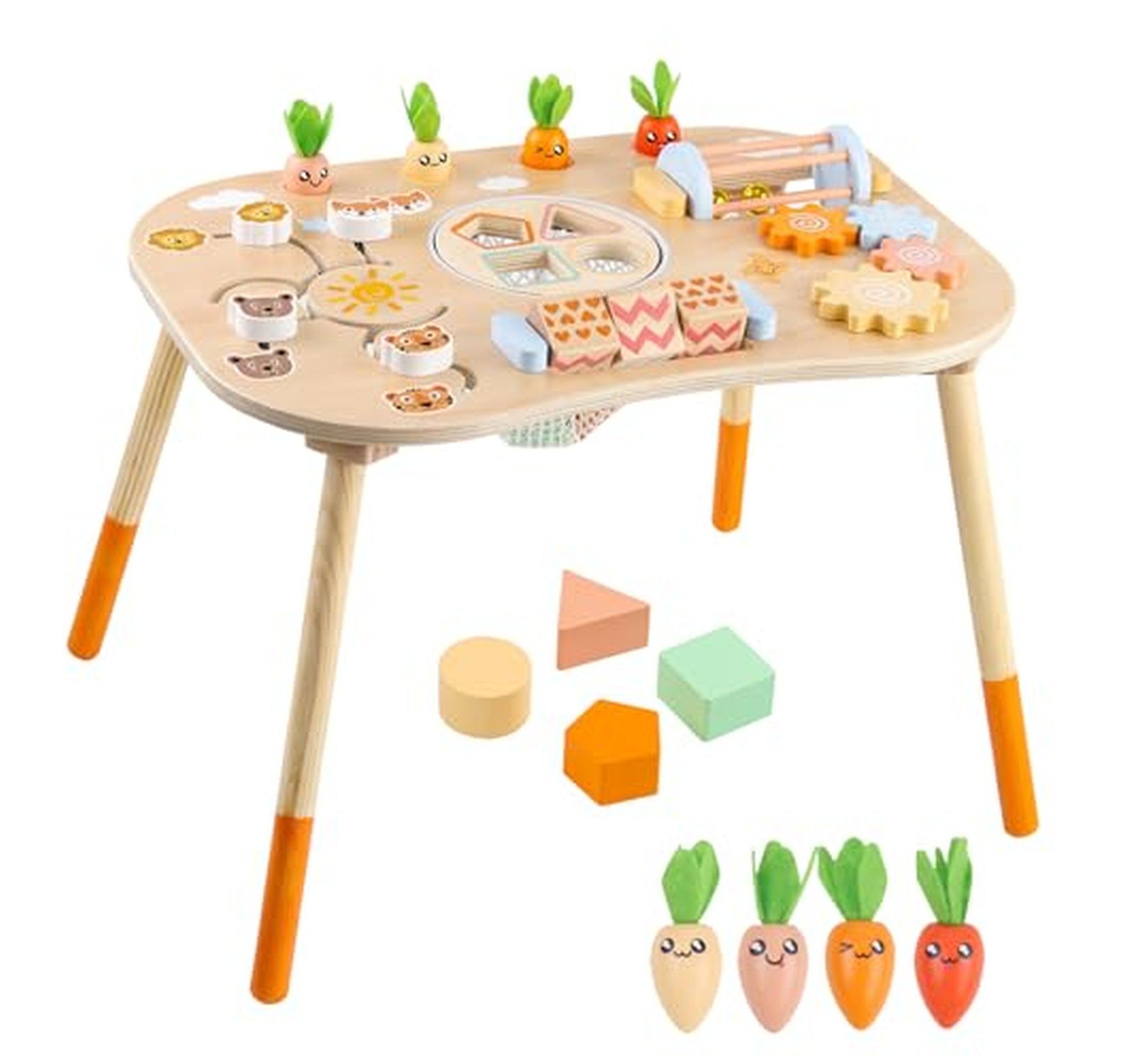 Montessori Wooden Sensory Activity Table for Toddlers