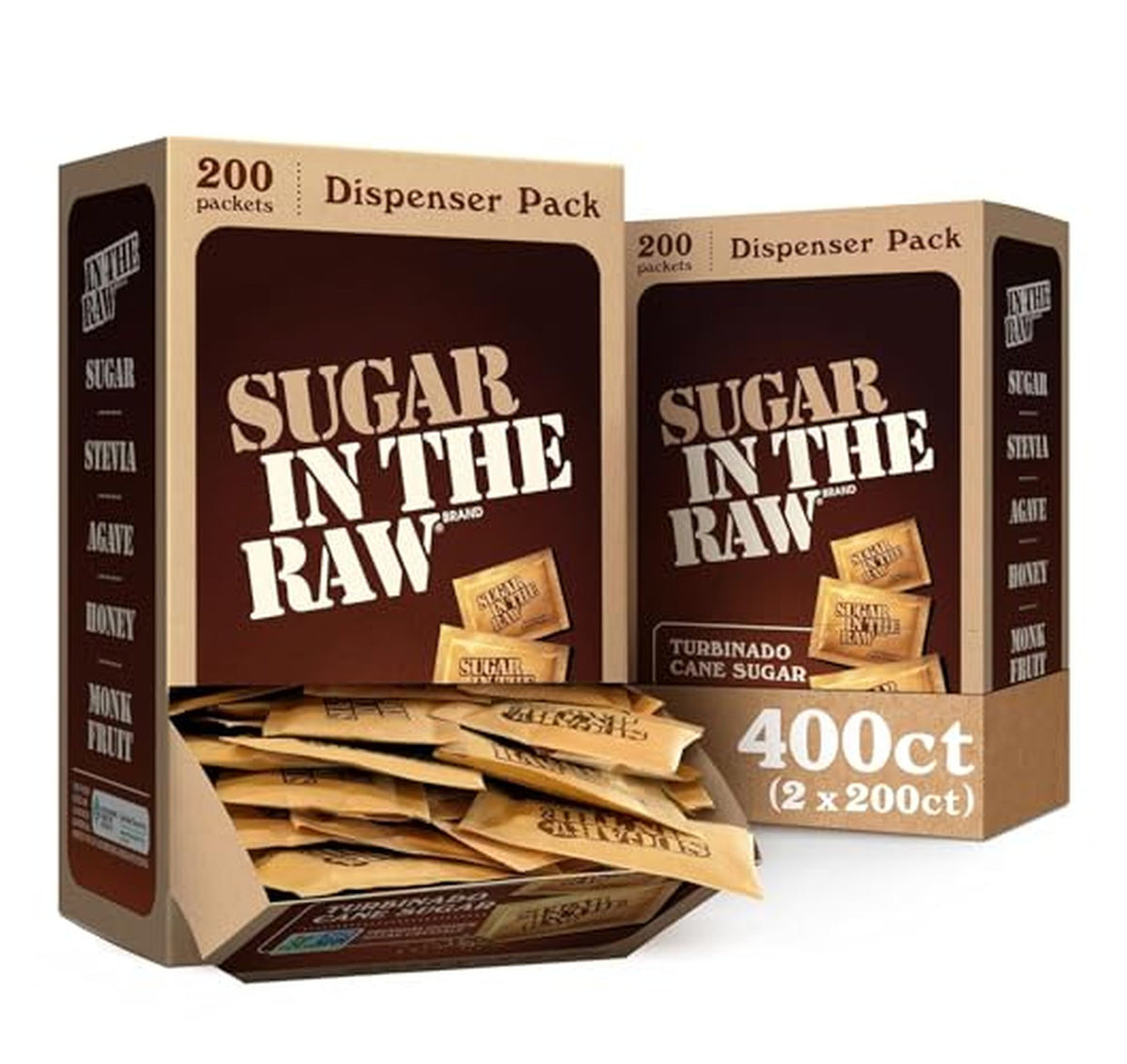 2 Pack Sugar In The Raw Turbinado Sugar Packets (OK)