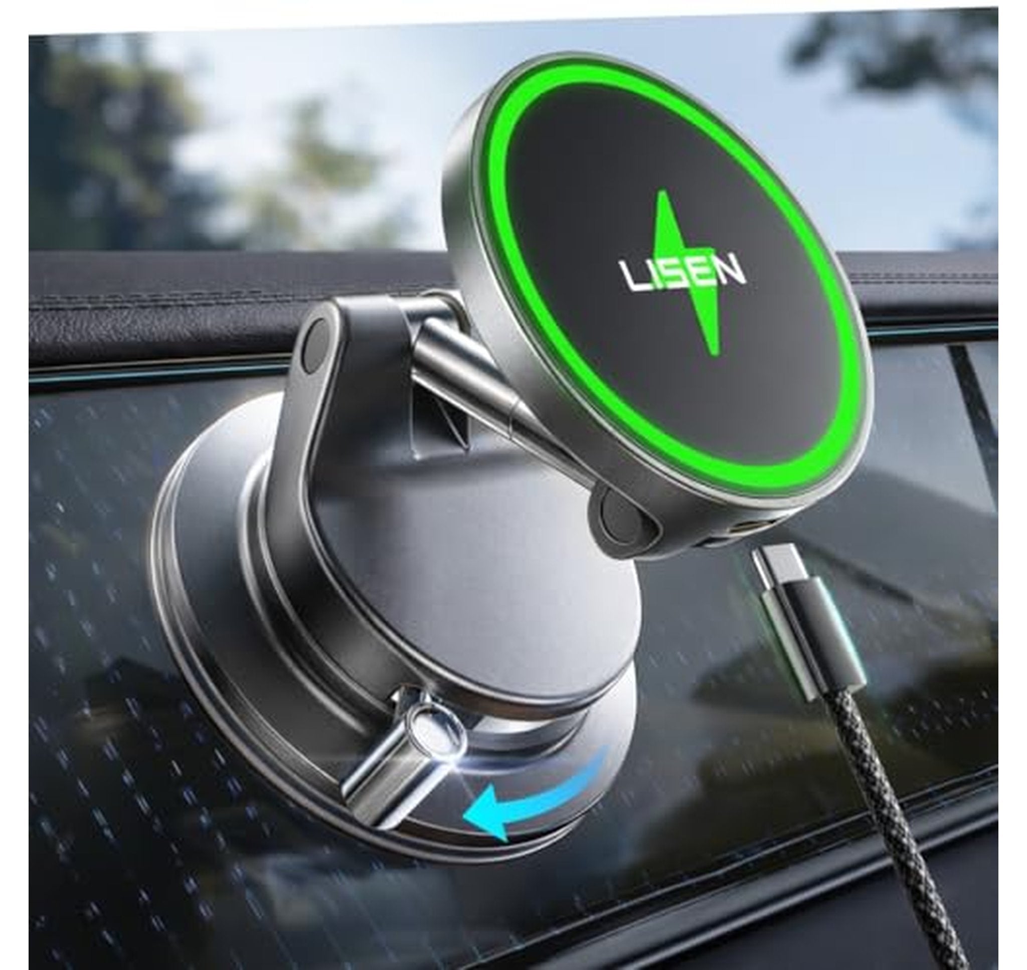 15W Magnetic Wireless Car Phone Mount Charger