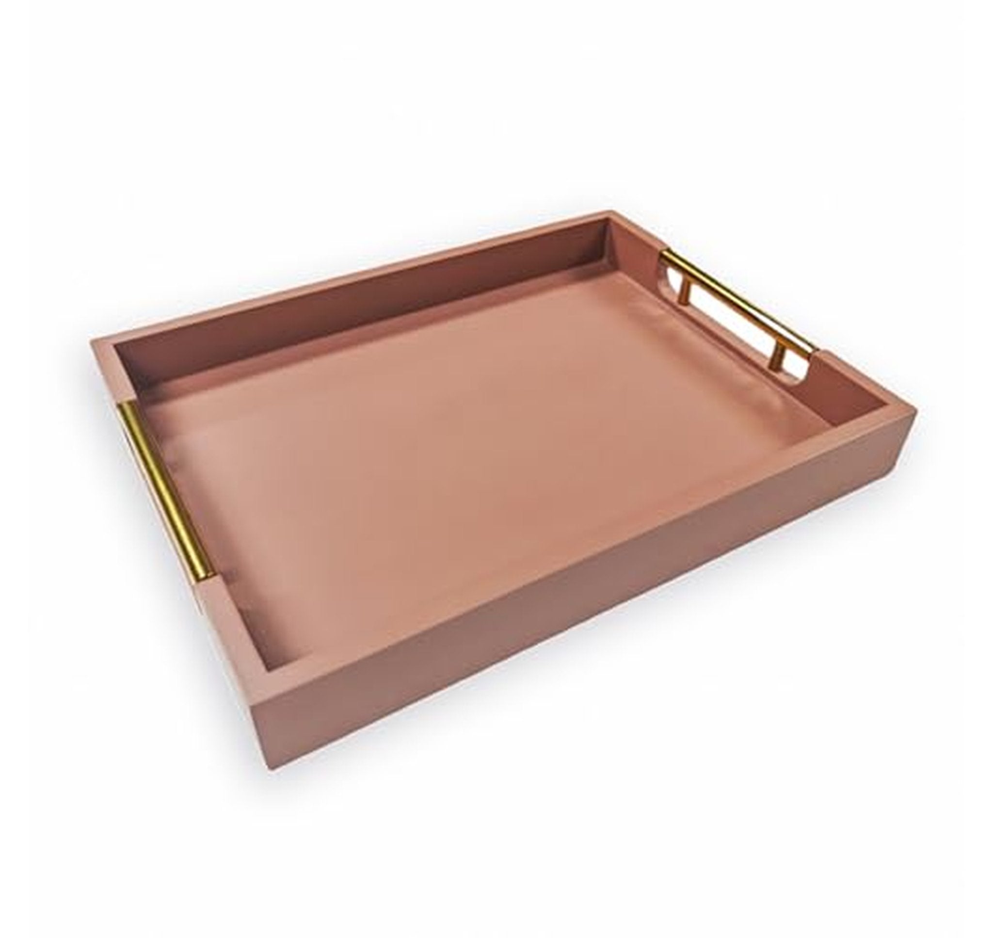 Wooden Decorative Coffee Table Serving Tray with Handles