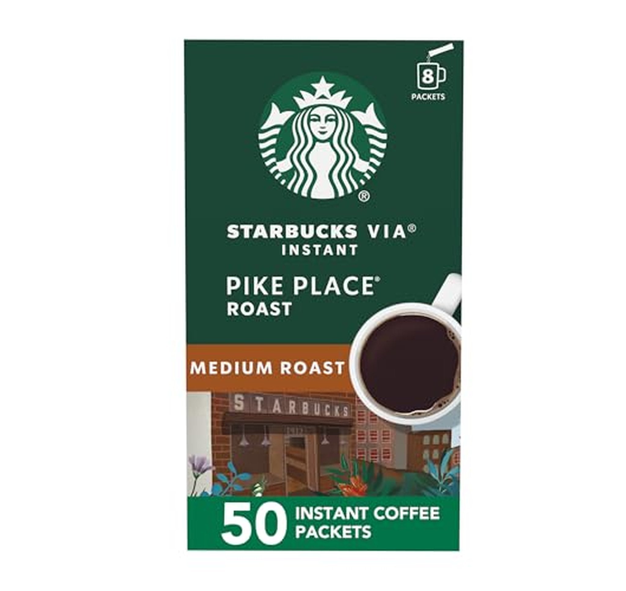 50 Pack Starbucks VIA Instant Pike Place Coffee