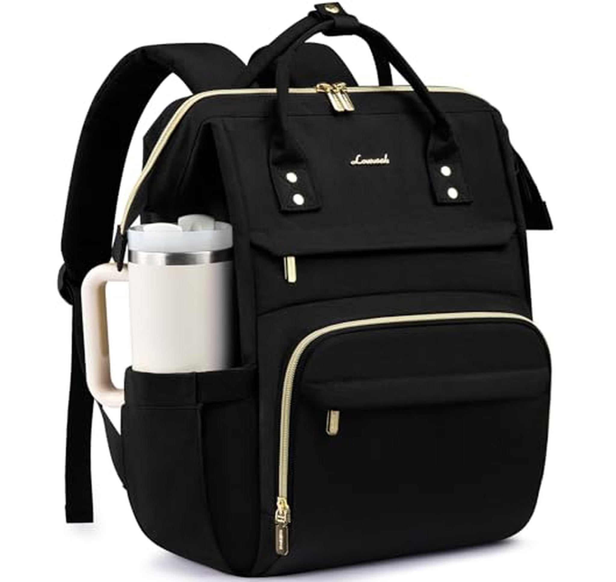 Laptop Backpack with Tumbler Holder, 15.6 Inch