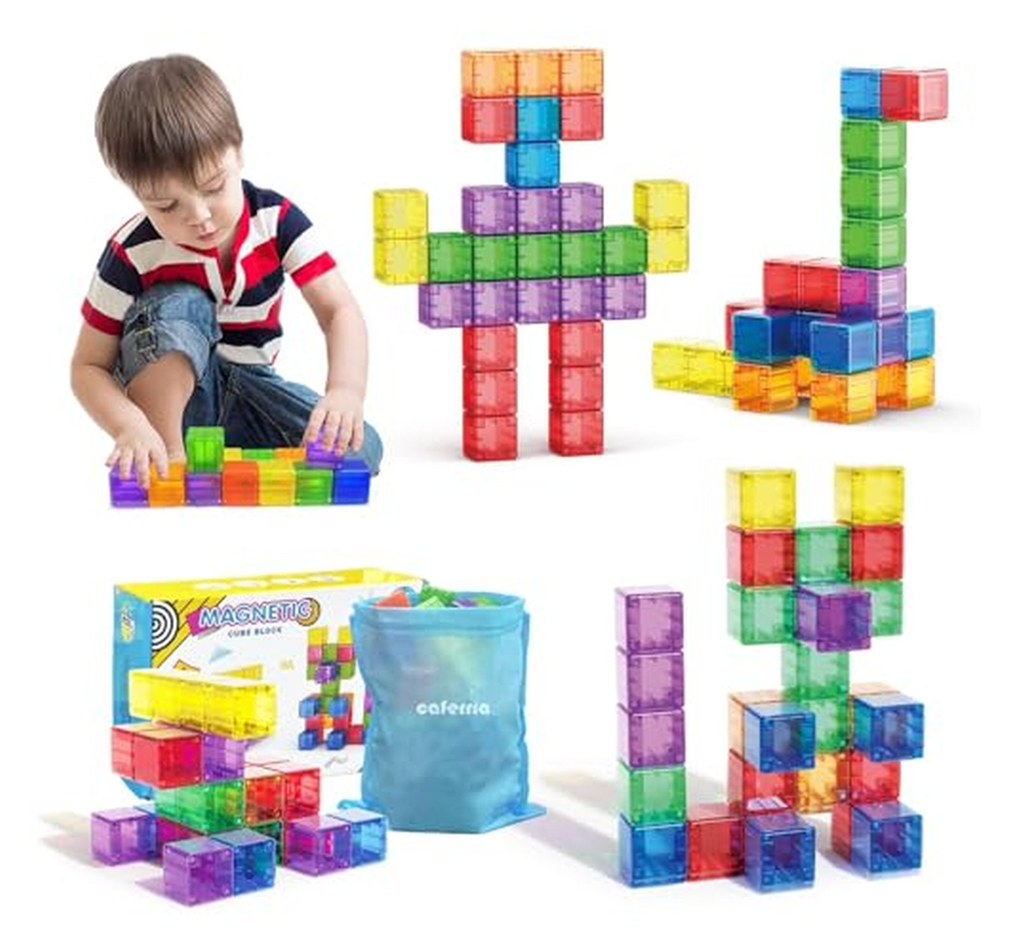 48 Piece Magnetic STEM Building Blocks Set