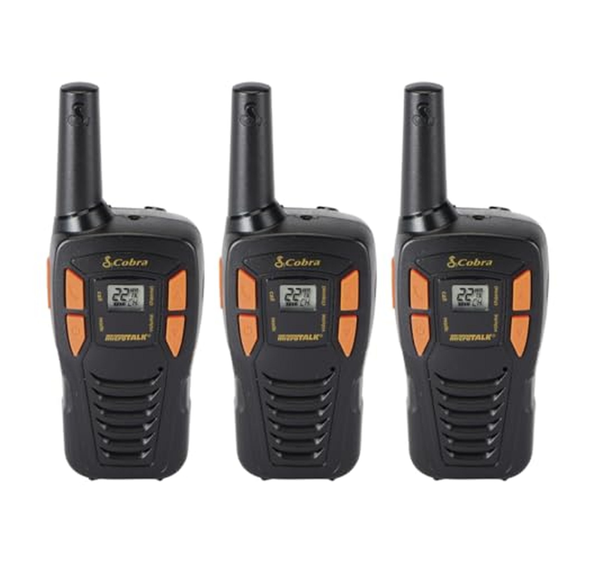 3 Pack COBRA Rechargeable Long Range Walkie Talkies