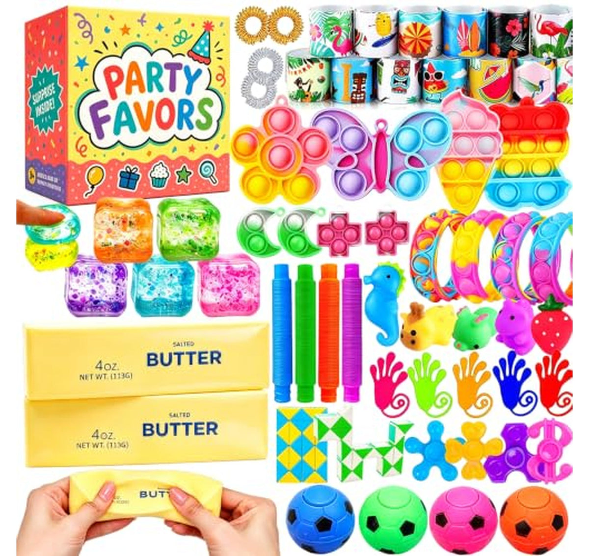 62 Pack Squishy Fidget Toys Assortment