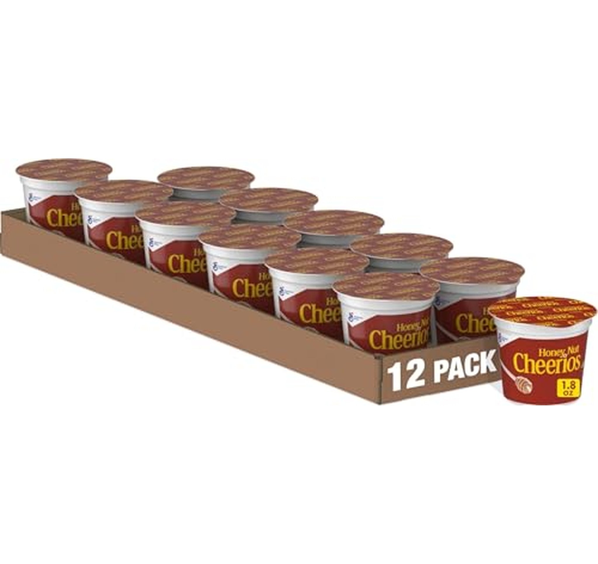 12 Pack Cheerios Honey Nut Cereal Cups 1.8oz