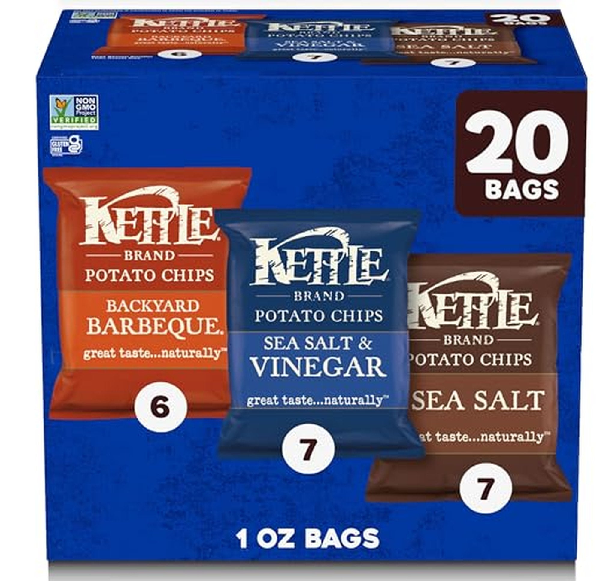 Kettle Brand Potato Chips Variety Pack, 20 Count