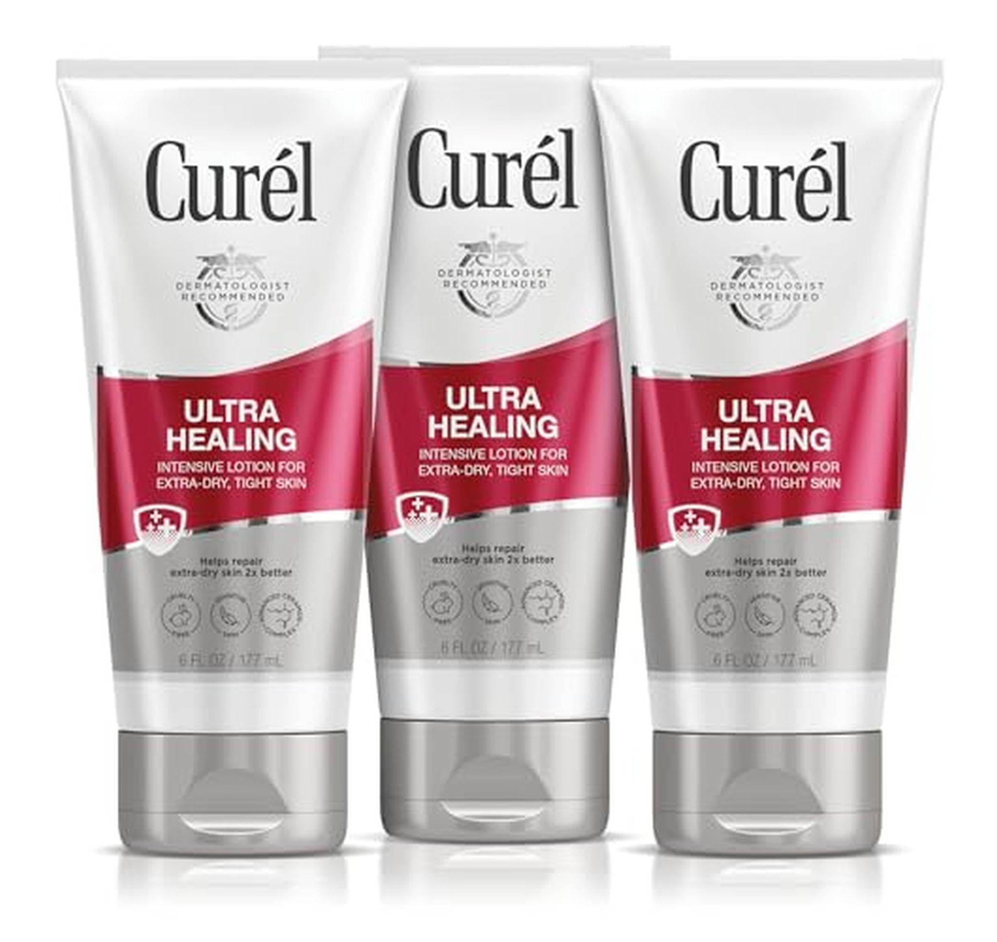 3 Pack Curel Ultra Healing Fragrance-Free Lotion 6 Oz