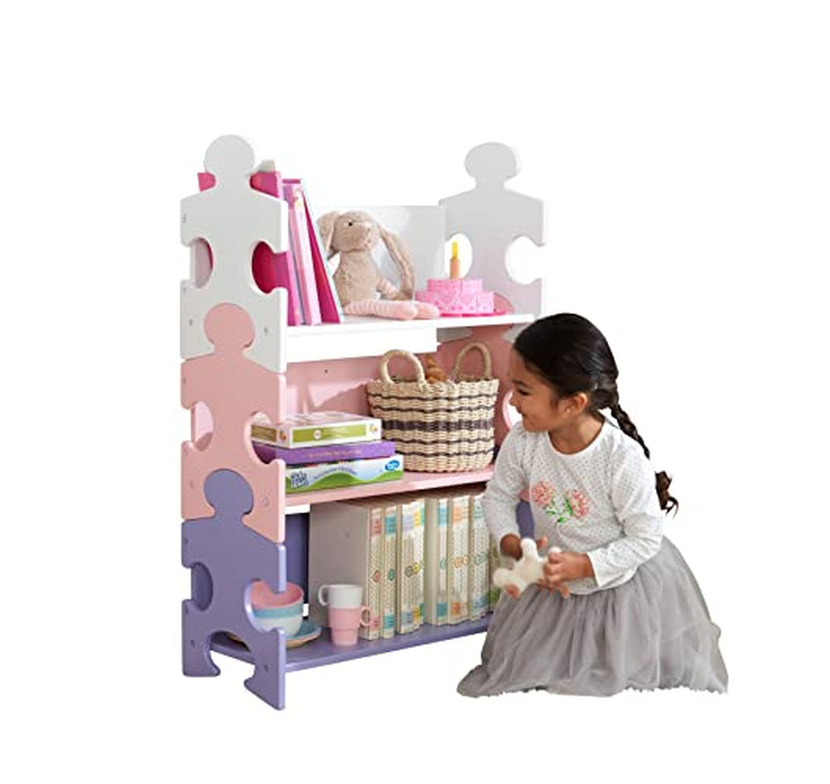 KidKraft Wooden Puzzle Piece Kids Bookcase